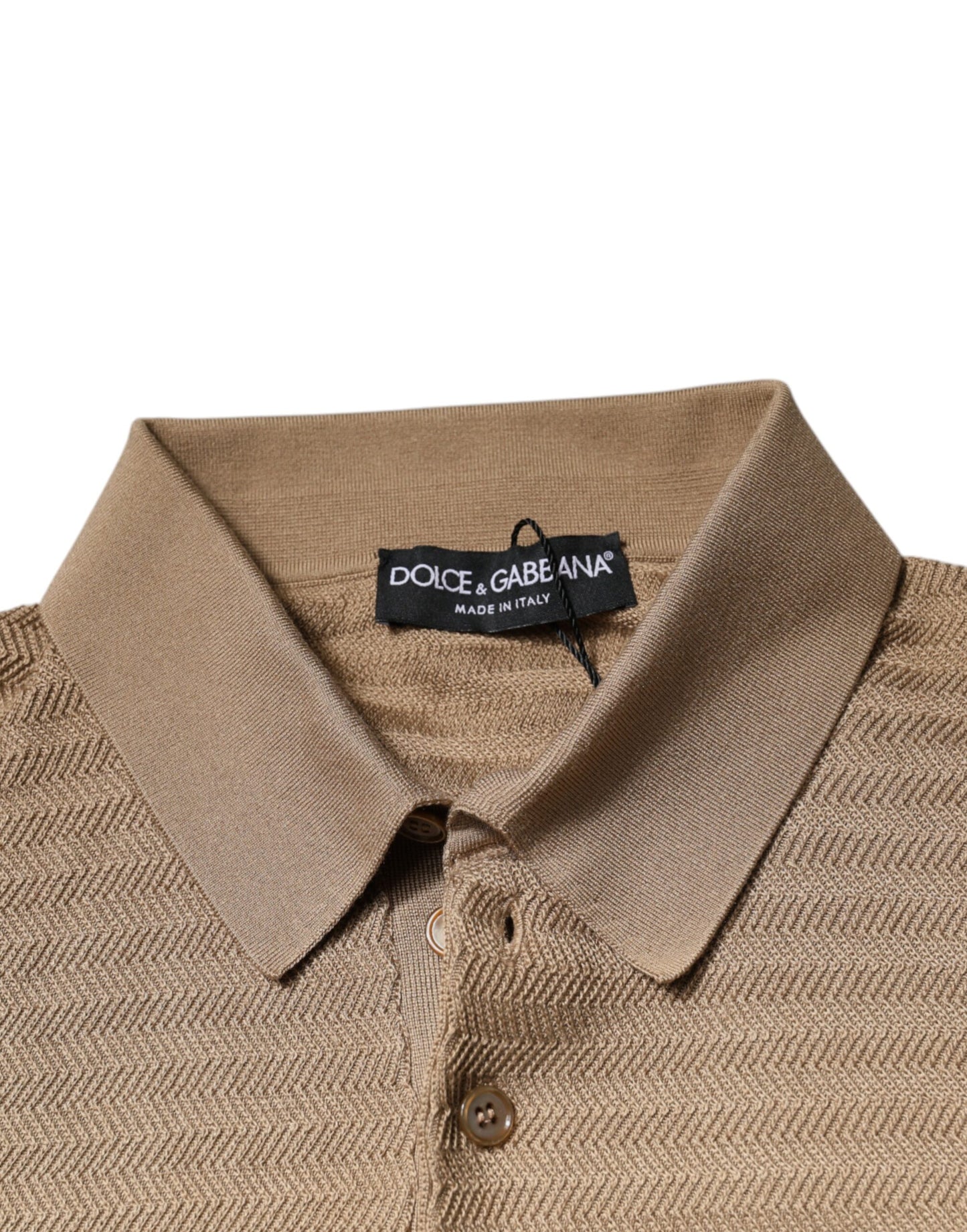 Dolce & Gabbana – Braunes Poloshirt mit Kragen und kurzen Ärmeln