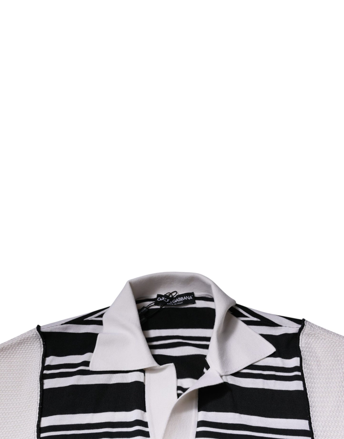 Dolce & Gabbana – Poloshirt mit Kragen und schwarzen und weißen Streifen