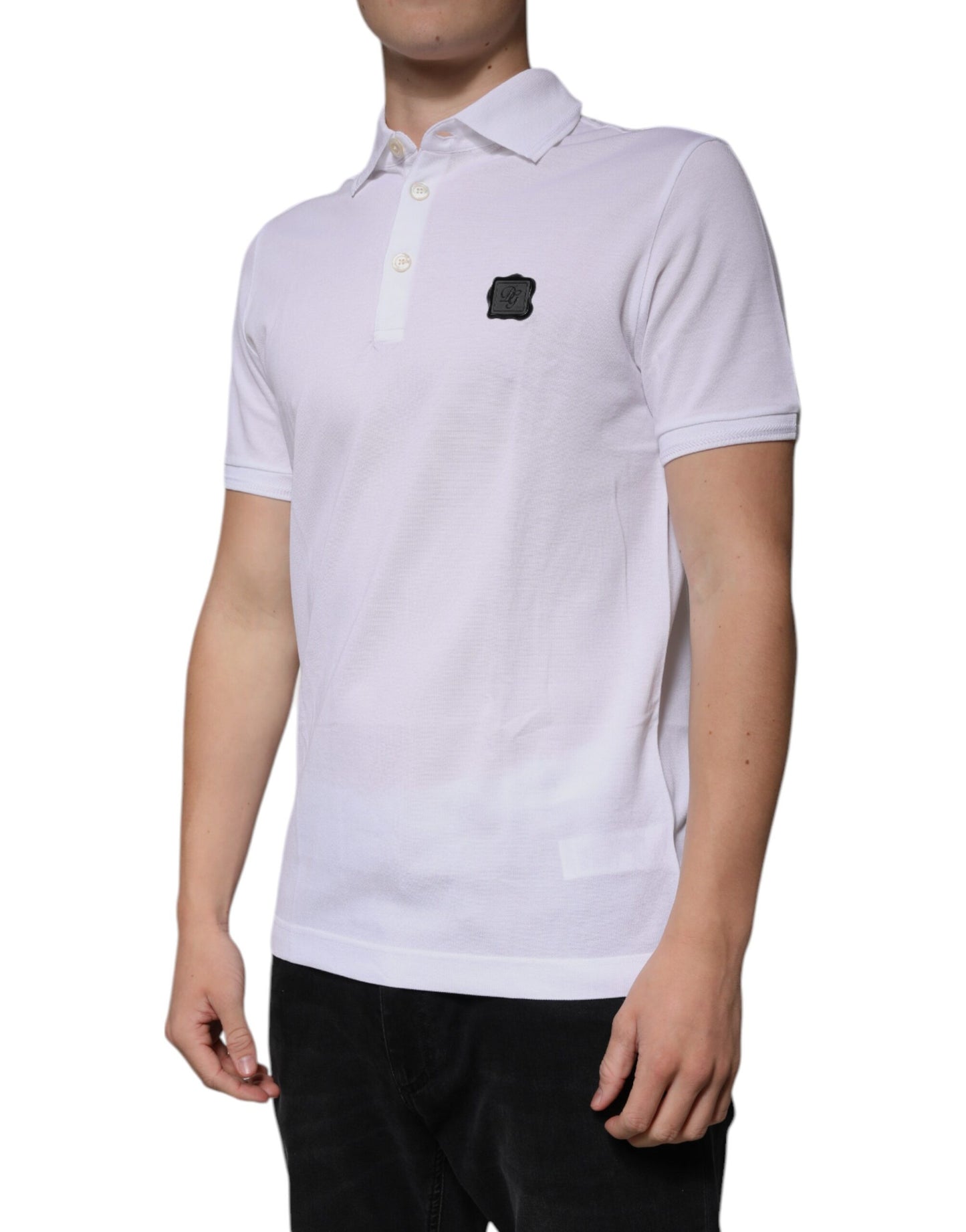 Dolce & Gabbana – Weißes Poloshirt mit Kragen und kurzen Ärmeln