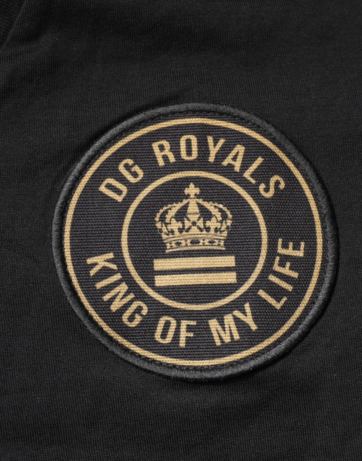 Dolce & Gabbana – Schwarzes, kurzärmliges T-Shirt mit V-Ausschnitt und Logo aus Baumwolle