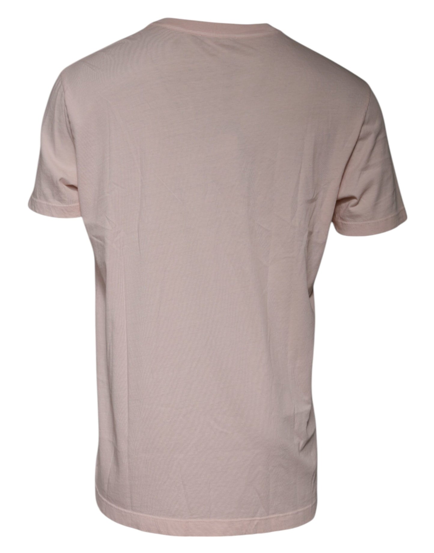 Dolce & Gabbana – Beiges T-Shirt mit Rundhalsausschnitt und kurzen Ärmeln und Logo