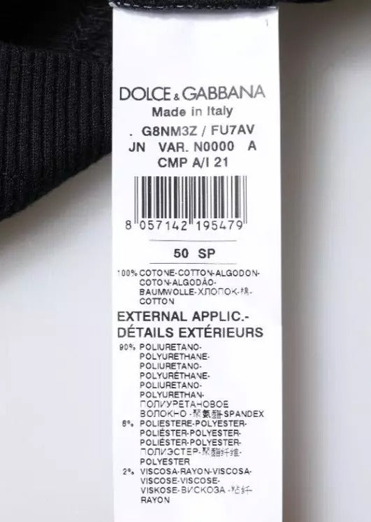 Dolce & Gabbana – Schwarzes, ärmelloses Tank-T-Shirt aus Baumwolle mit Rundhalsausschnitt
