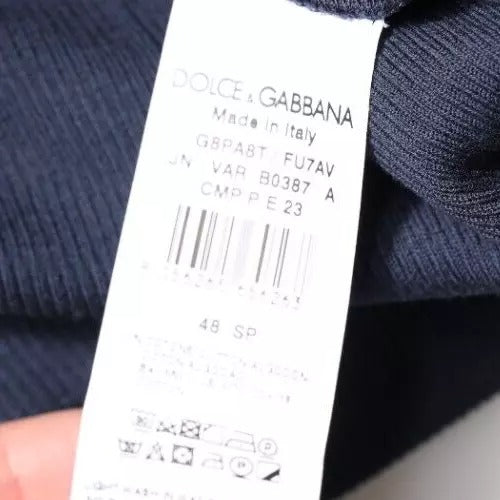 Dolce & Gabbana – Ärmelloses Tank-T-Shirt aus Baumwolle mit Rundhalsausschnitt in Blau