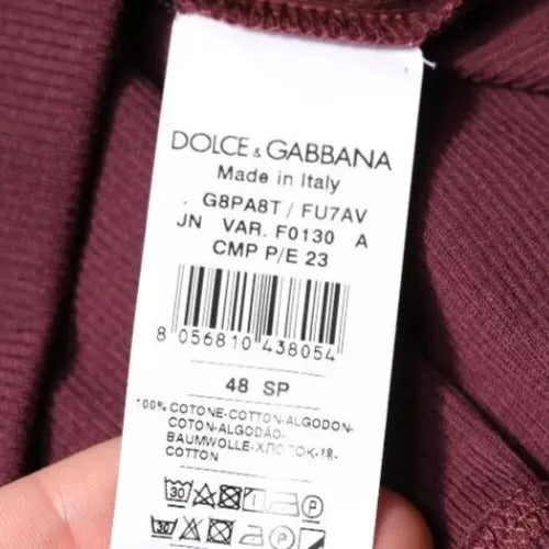 Dolce & Gabbana – Ärmelloses Tank-T-Shirt aus Baumwolle mit Rundhalsausschnitt in Kastanienbraun