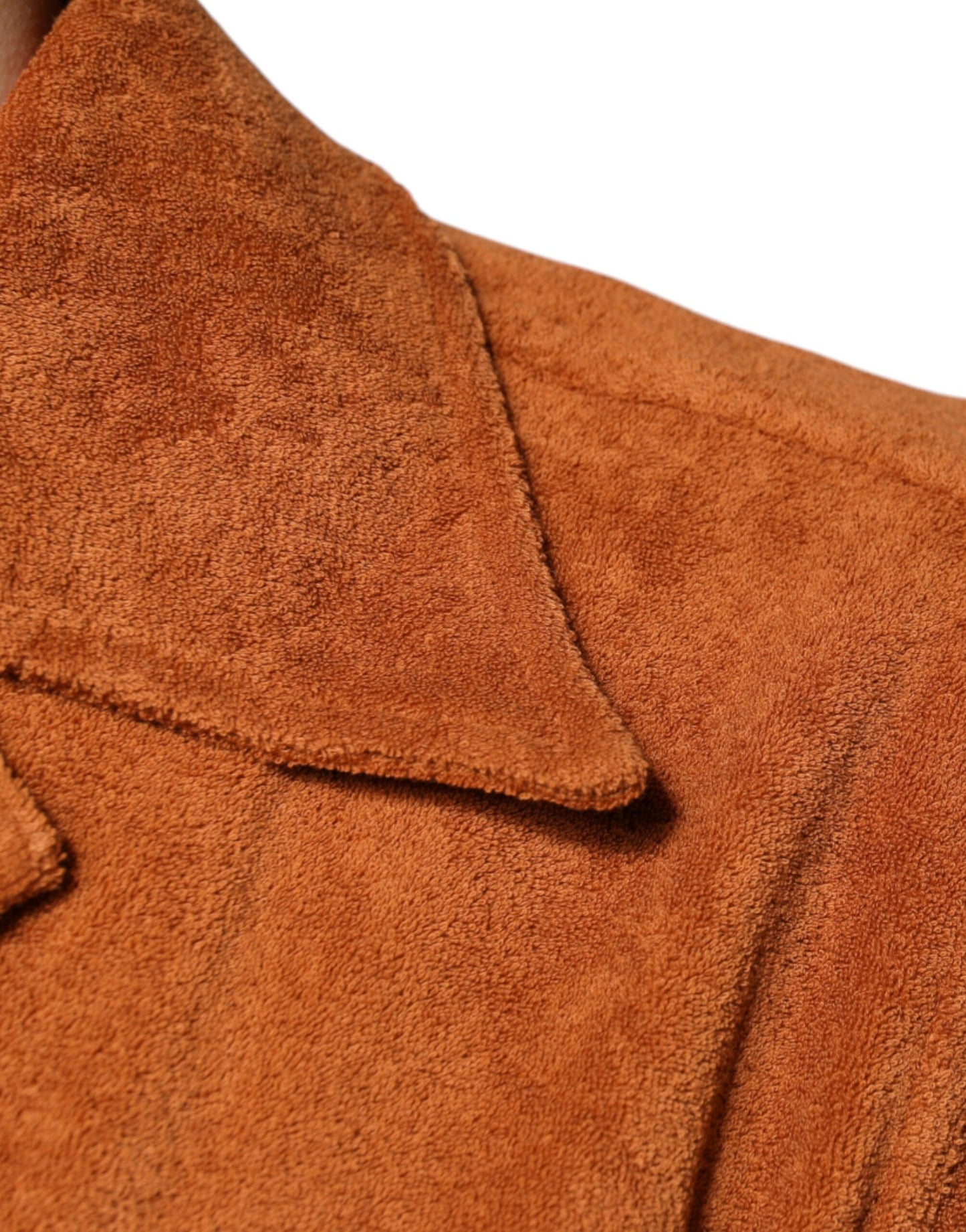 Dolce & Gabbana – Haselnussbraunes Hemd aus Baumwollsamt mit Button-Down-Kragen