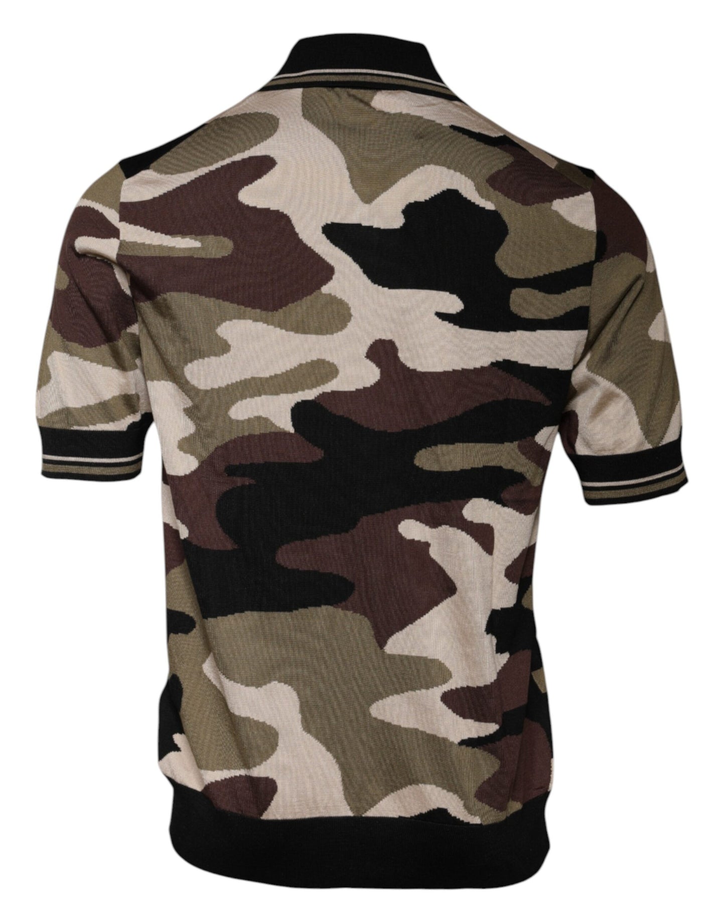 Dolce & Gabbana – Mehrfarbiges Poloshirt mit Camouflage-Kragen