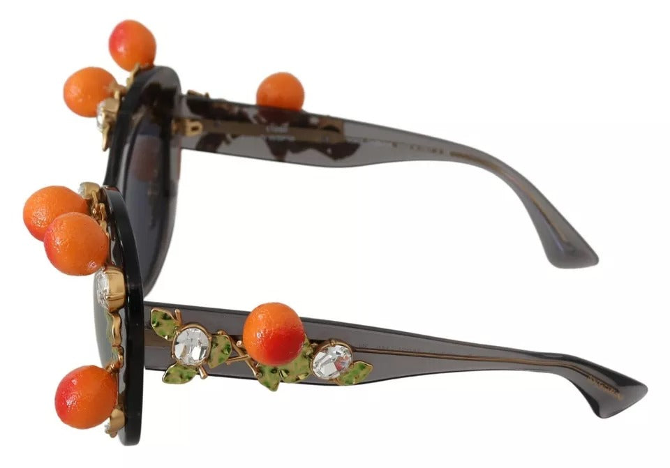 Dolce & Gabbana DG4283B Sonnenbrille mit orangefarbener Acetat-Kristallapplikation