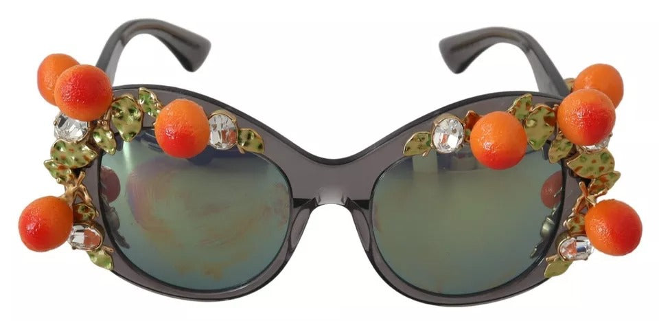 Dolce & Gabbana DG4283B Sonnenbrille mit orangefarbener Acetat-Kristallapplikation