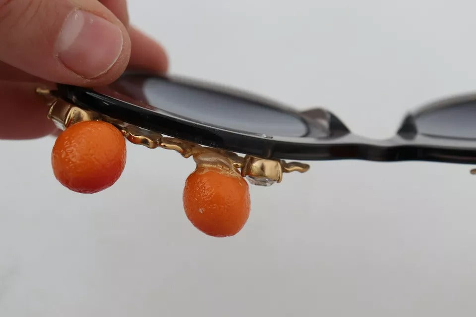 Dolce & Gabbana DG4283B Sonnenbrille mit orangefarbener Acetat-Kristallapplikation