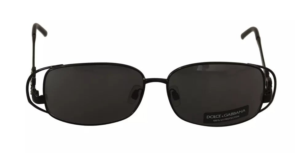 Dolce & Gabbana Sonnenbrille mit schwarzem Metallrahmen und Logo und Kristallen, DG2016B