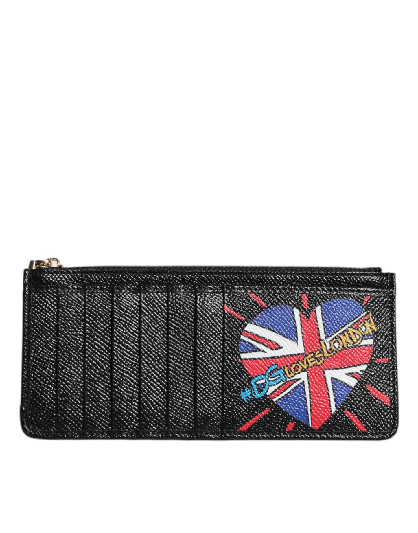 Dolce & Gabbana Schwarzes Leder #DGLovesLondon Kartenetui Brieftasche