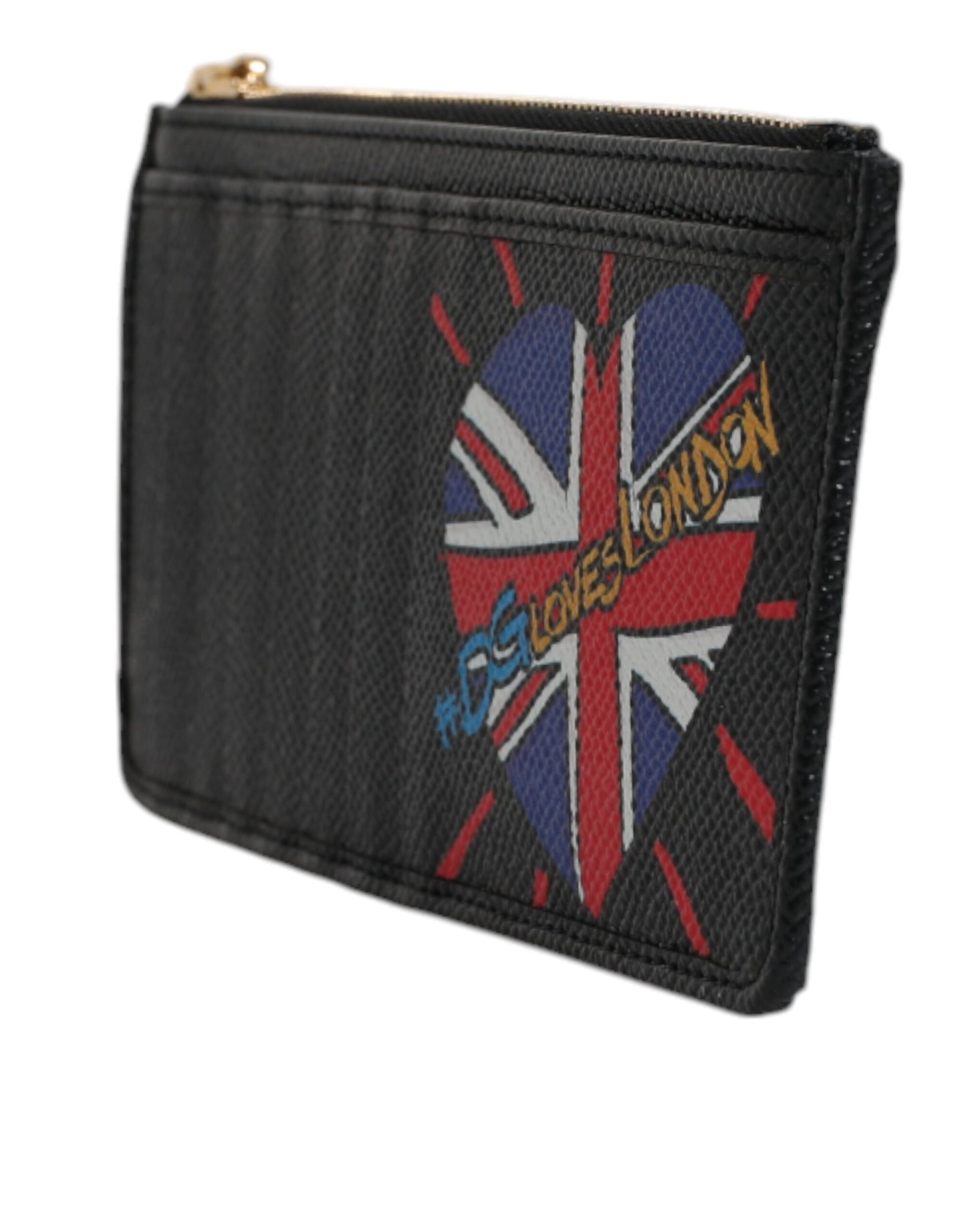 Dolce & Gabbana Schwarzes Leder #DGLovesLondon Kartenetui Brieftasche