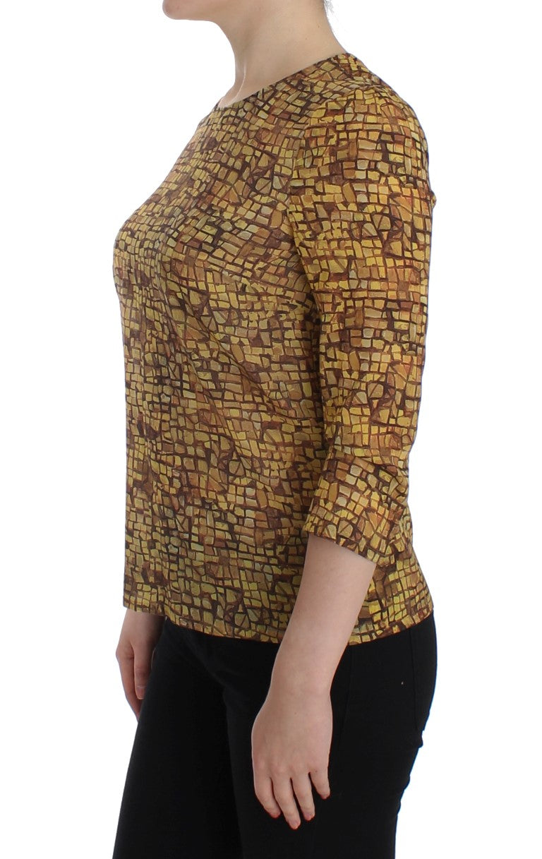 Dolce & Gabbana Seidenbluse mit sizilianischem Mosaikmuster