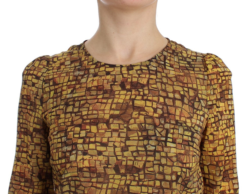 Dolce & Gabbana Seidenbluse mit sizilianischem Mosaikmuster