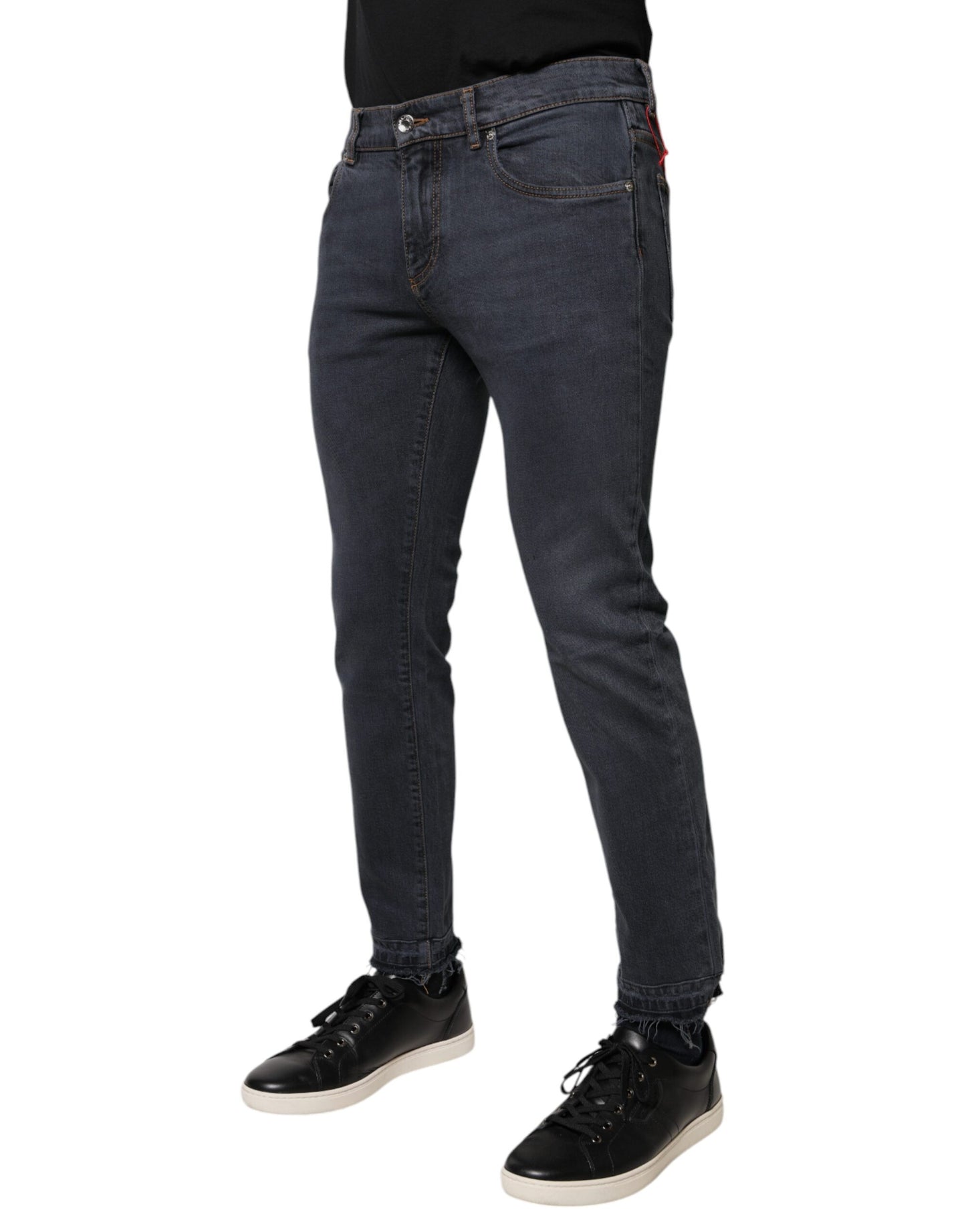 Dolce & Gabbana Dunkelgraue Skinny-Jeans aus Baumwolle
