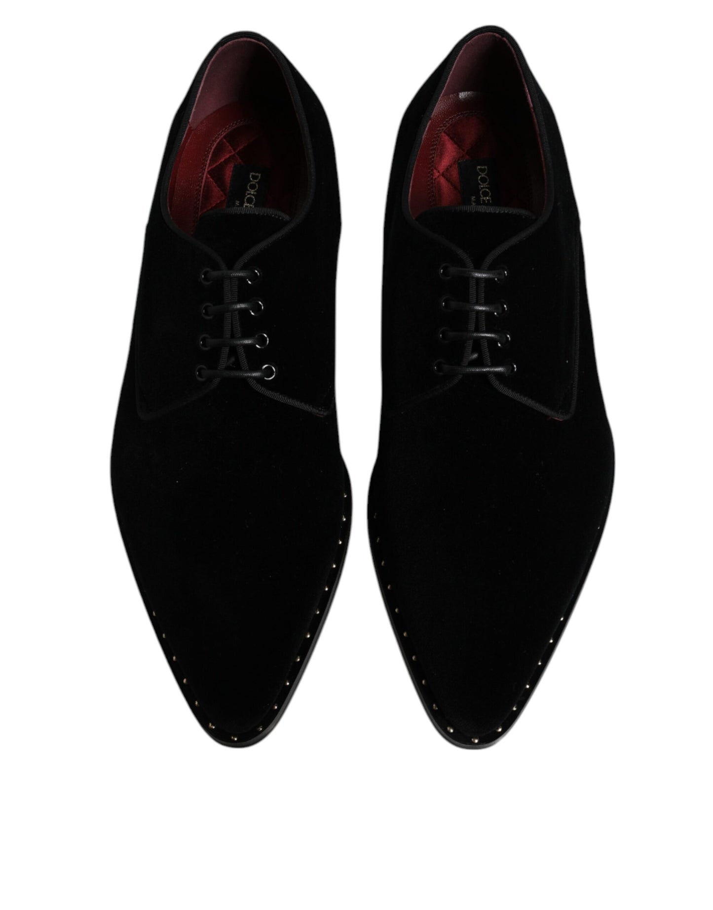 Dolce & Gabbana – Derby-Schnürschuhe aus schwarzem Baumwollsamt