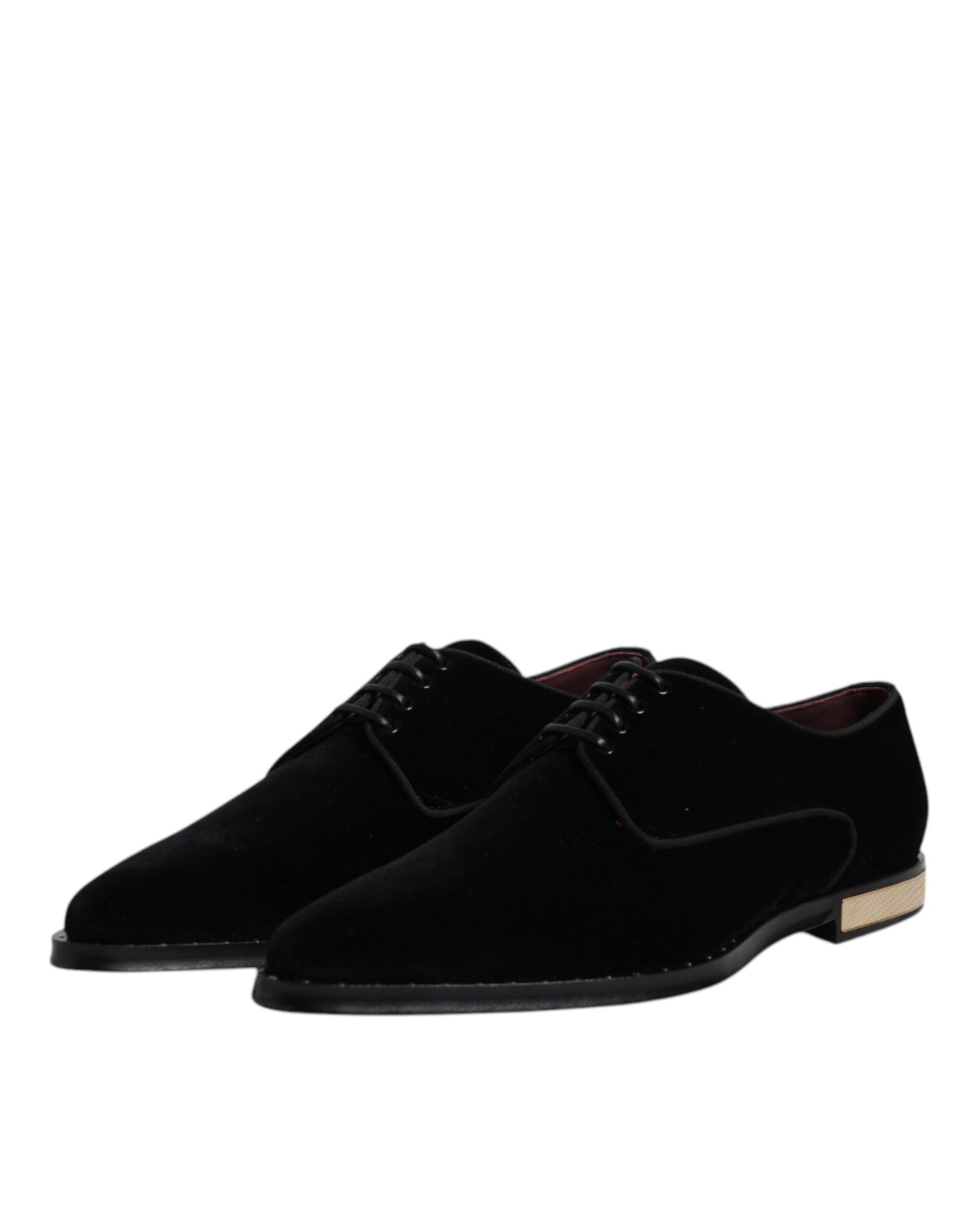 Dolce & Gabbana – Derby-Schnürschuhe aus schwarzem Baumwollsamt