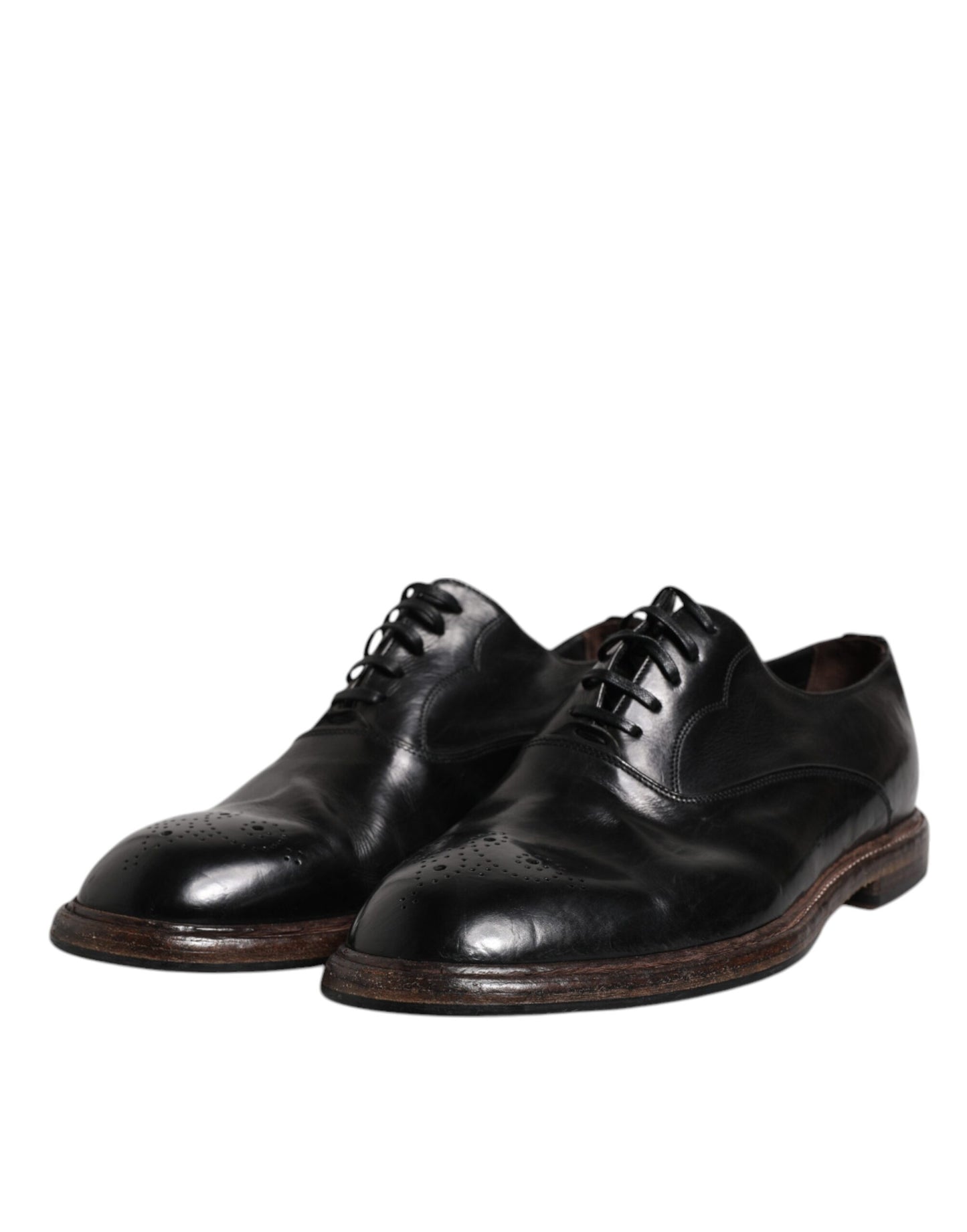 Dolce & Gabbana – Derby-Schuhe aus schwarzem Leder für Herren