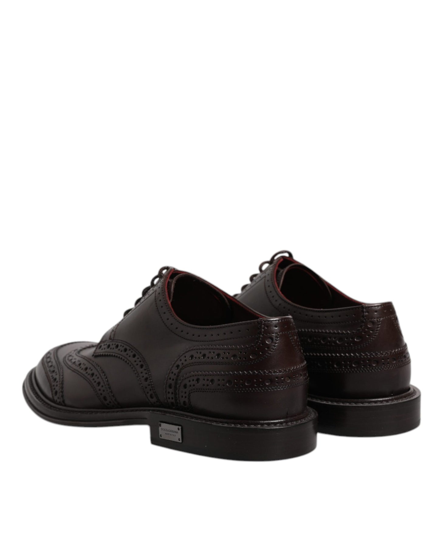 Dolce & Gabbana – Braune Derby-Schuhe aus Leder mit Flügelkappe und Schnürung für formelle Anlässe