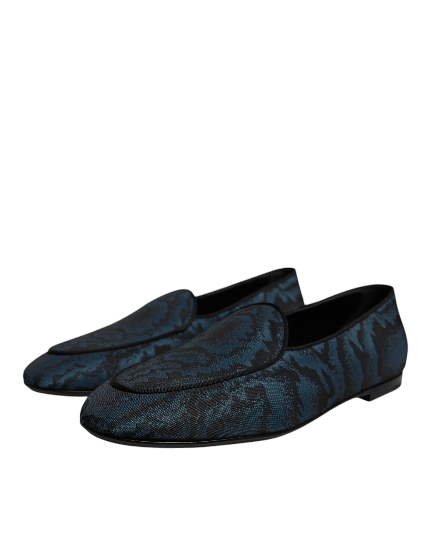 Dolce & Gabbana Blau Schwarz Flats Herren Loafer Abendschuhe