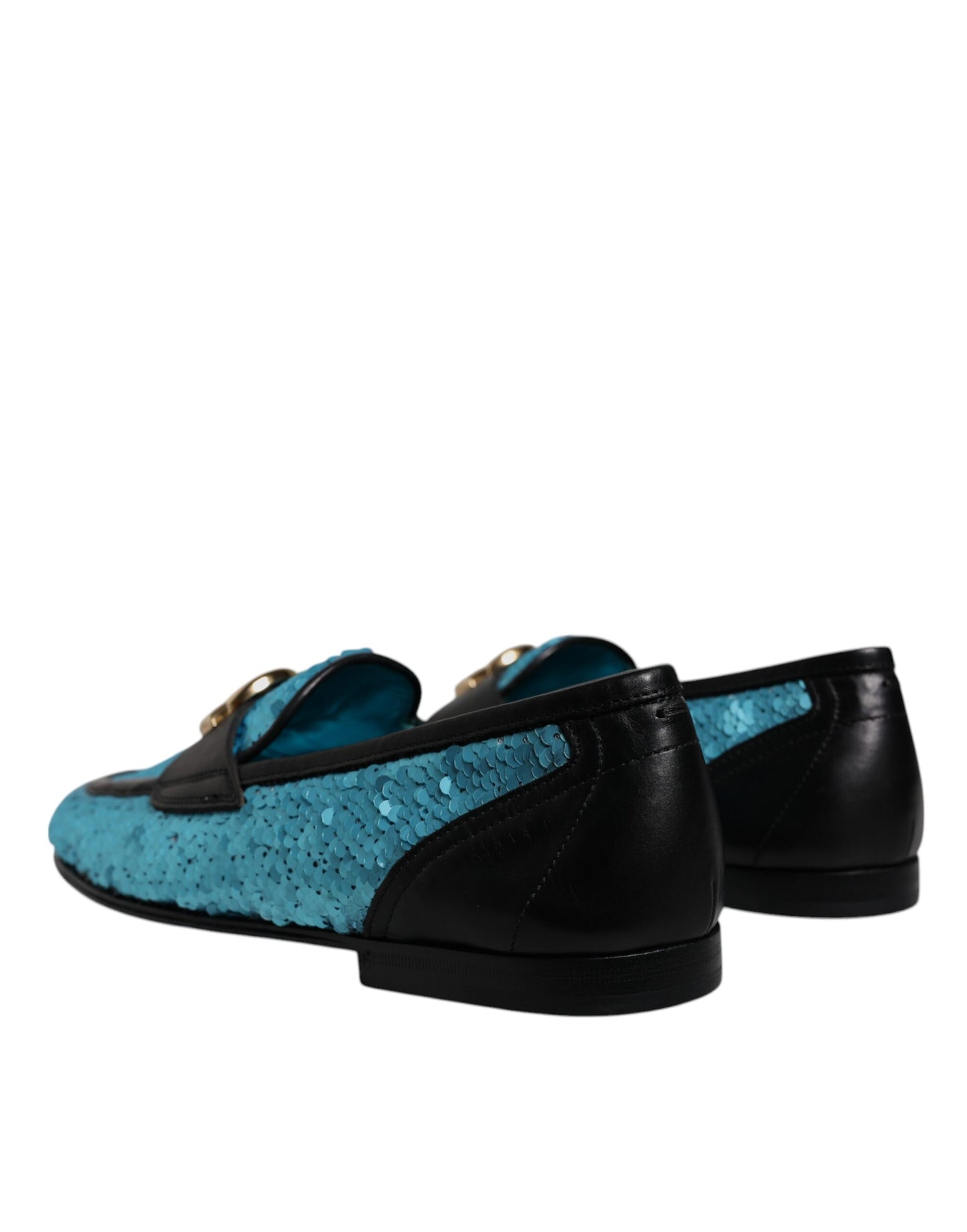 Dolce & Gabbana – Blaue Loafer mit Pailletten, formelle Abendschuhe