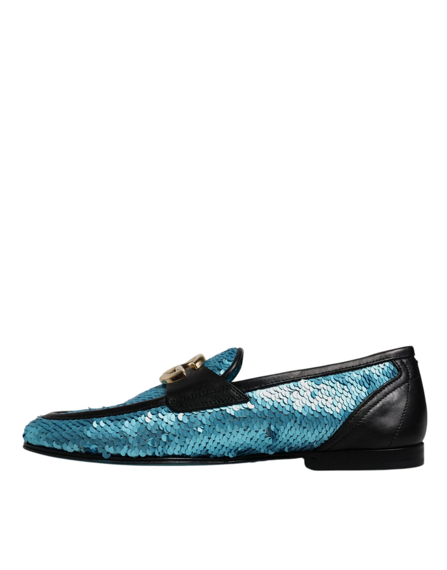 Dolce & Gabbana – Blaue Loafer mit Pailletten, formelle Abendschuhe