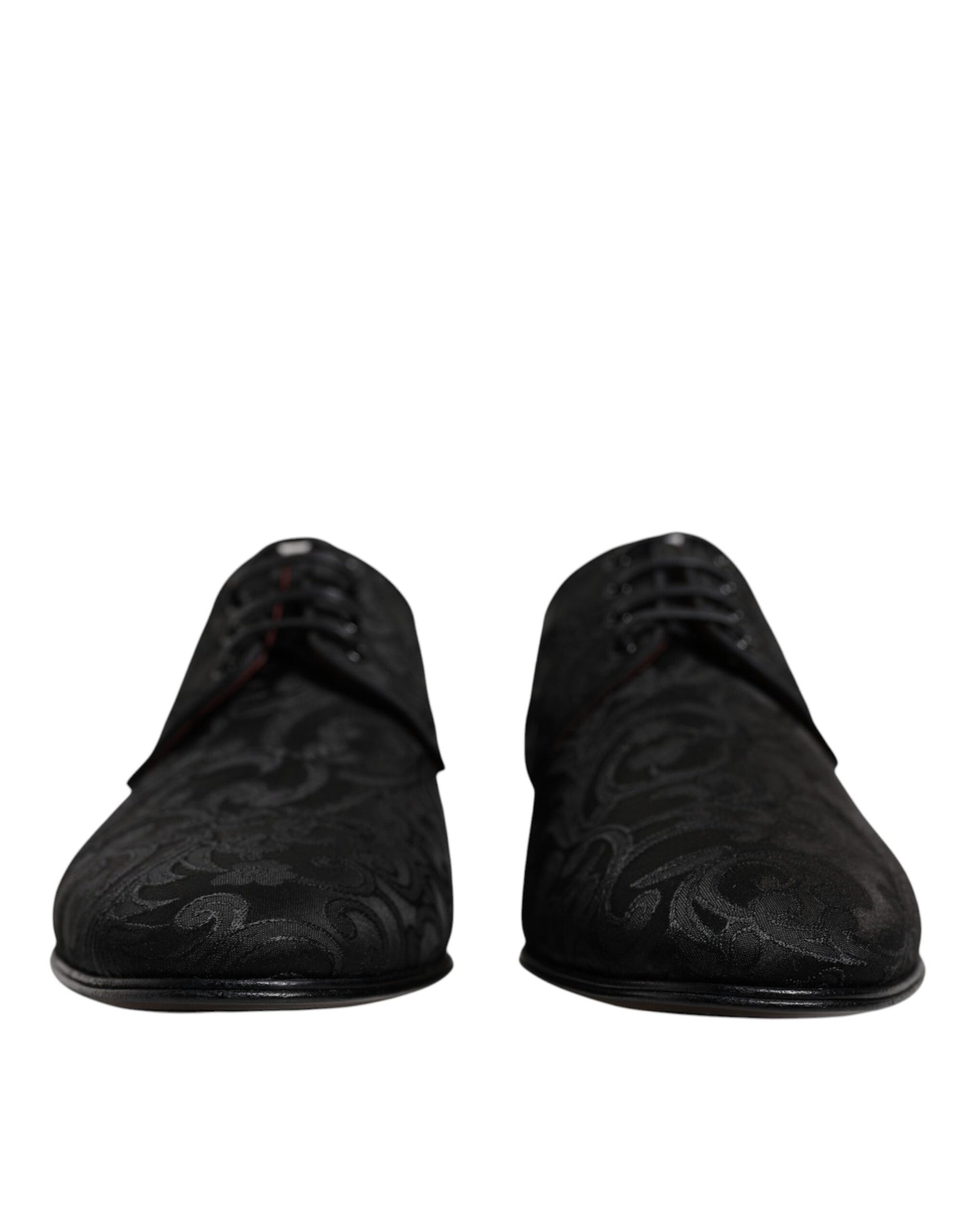 Dolce & Gabbana – Schwarze Derby-Schnürschuhe aus Jacquard