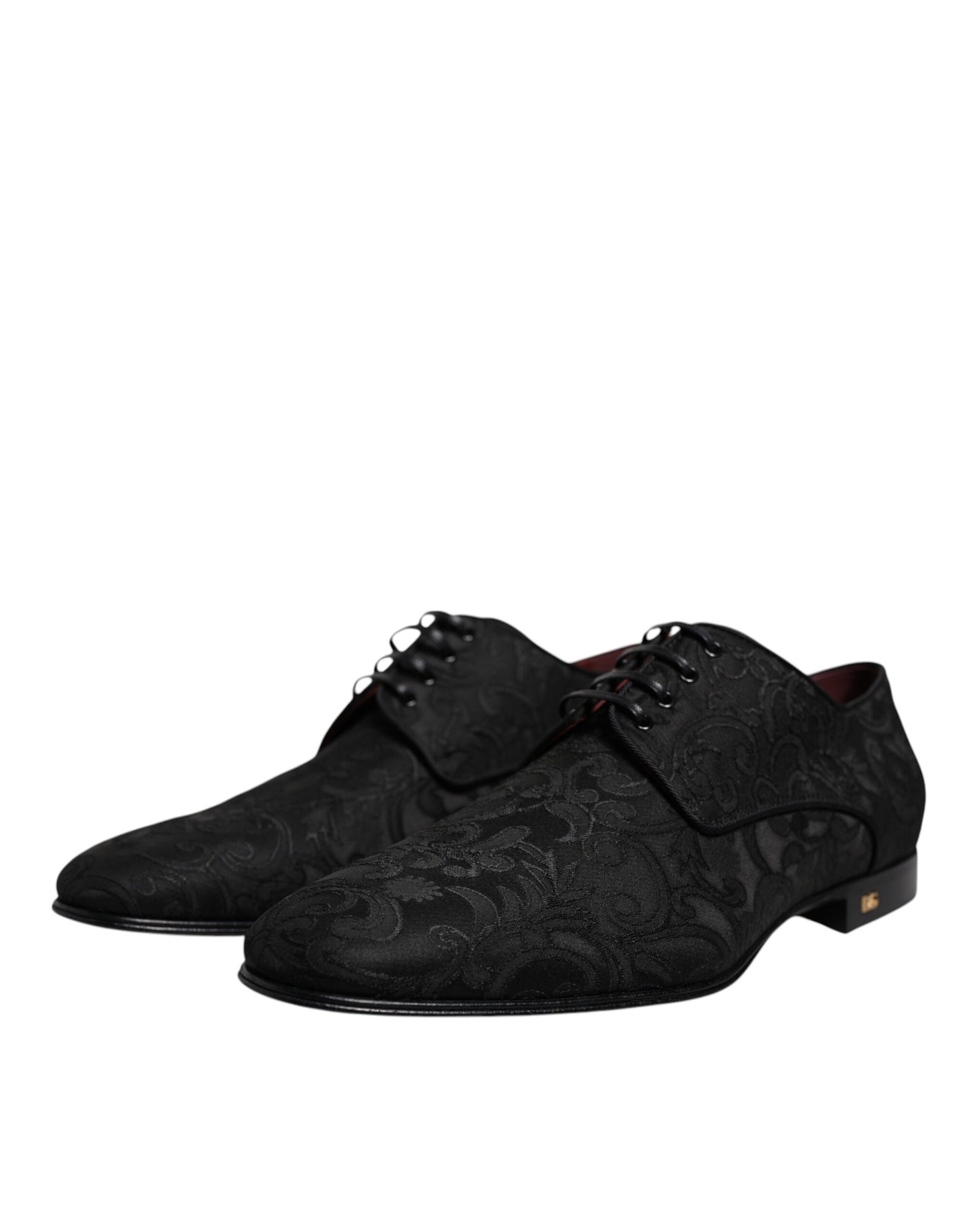 Dolce & Gabbana – Schwarze Derby-Schnürschuhe aus Jacquard