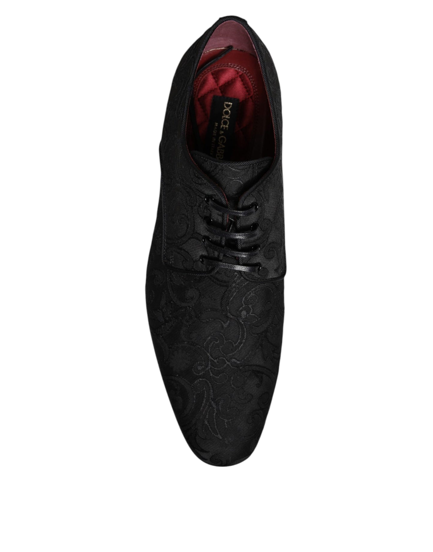 Dolce & Gabbana – Schwarze Derby-Schnürschuhe aus Jacquard
