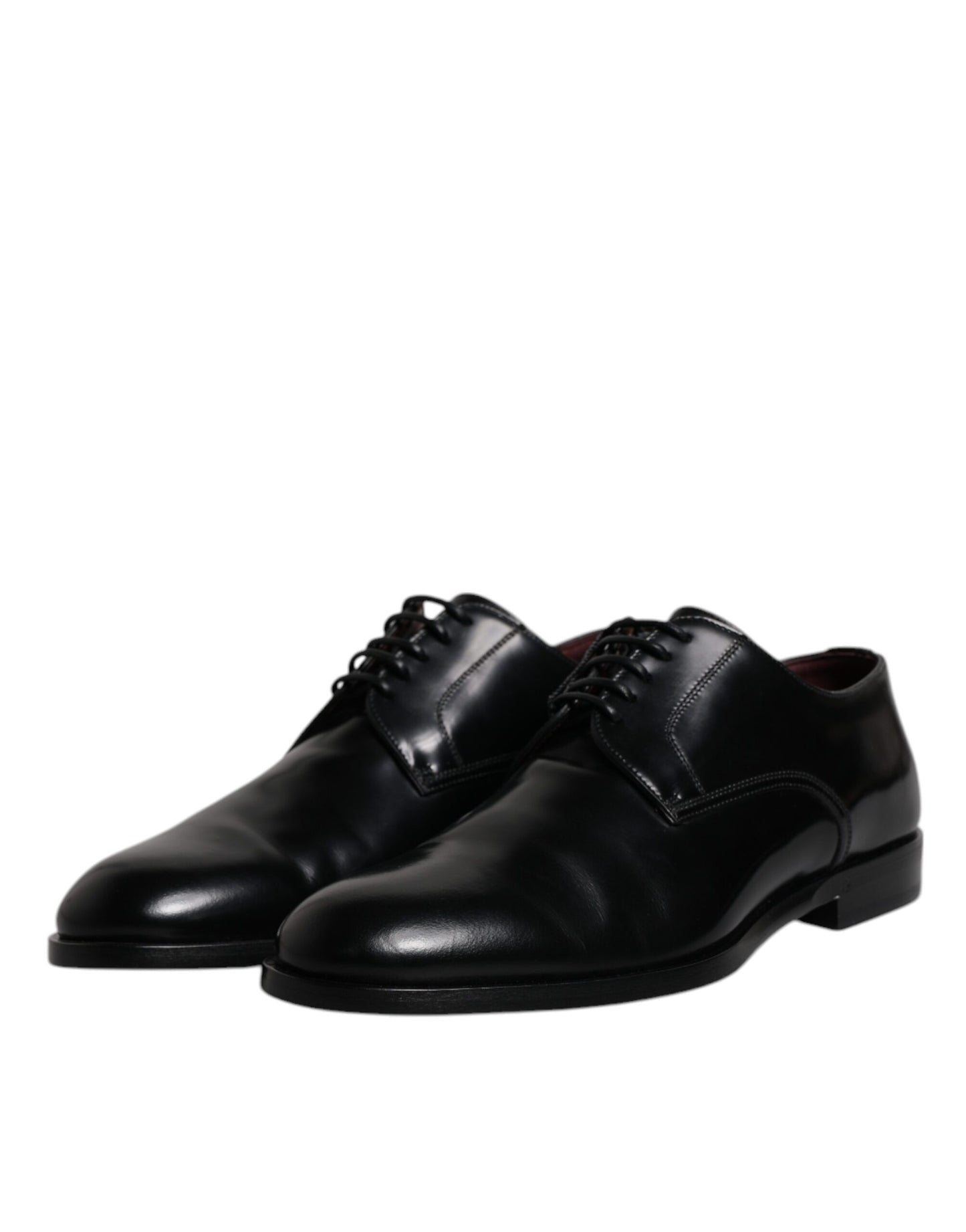 Dolce & Gabbana – Derby-Schnürschuhe aus schwarzem Kalbsleder mit Schnürung