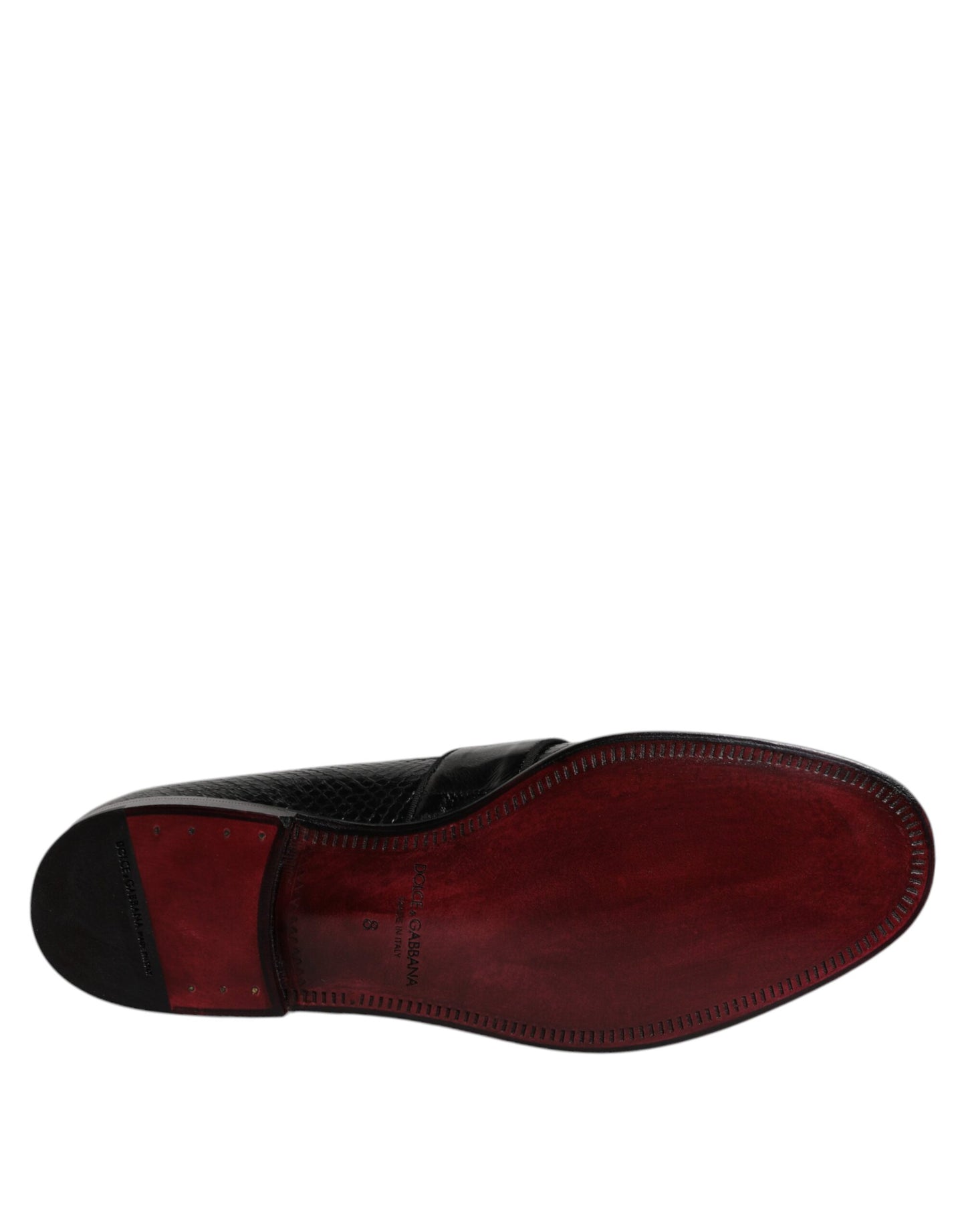 Dolce & Gabbana – Loafer aus exotischem Leder mit DG-Logo, schwarze Abendschuhe
