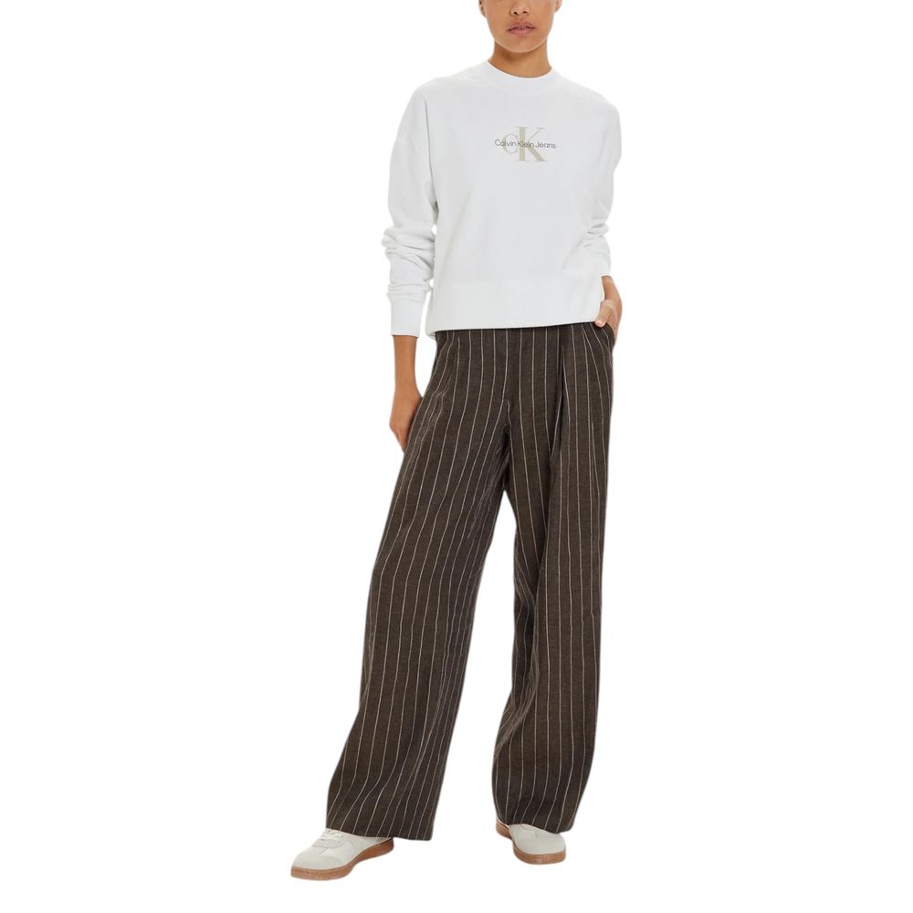 Calvin Klein Jeans White Recycled Cotton Sweater