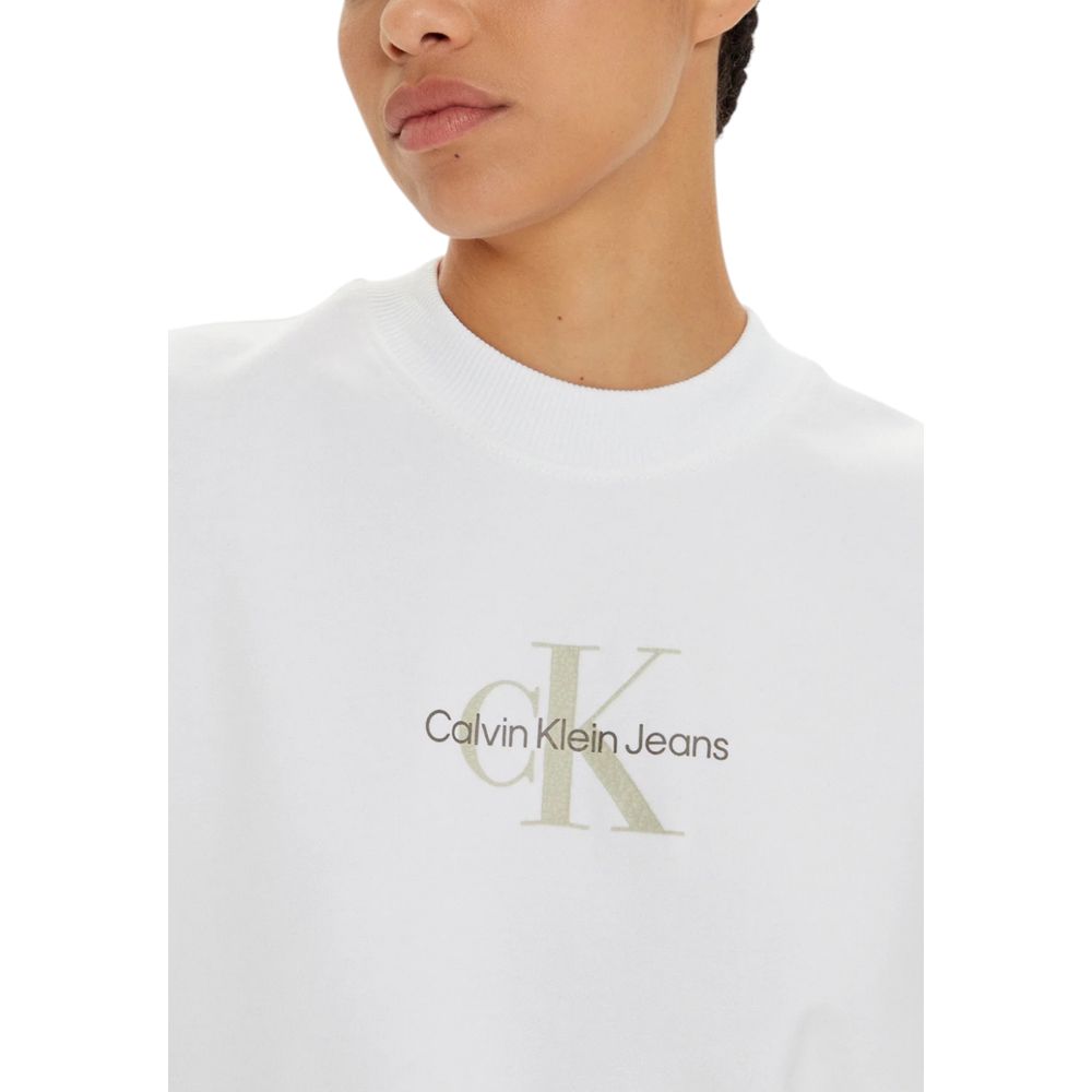 Calvin Klein Jeans White Recycled Cotton Sweater