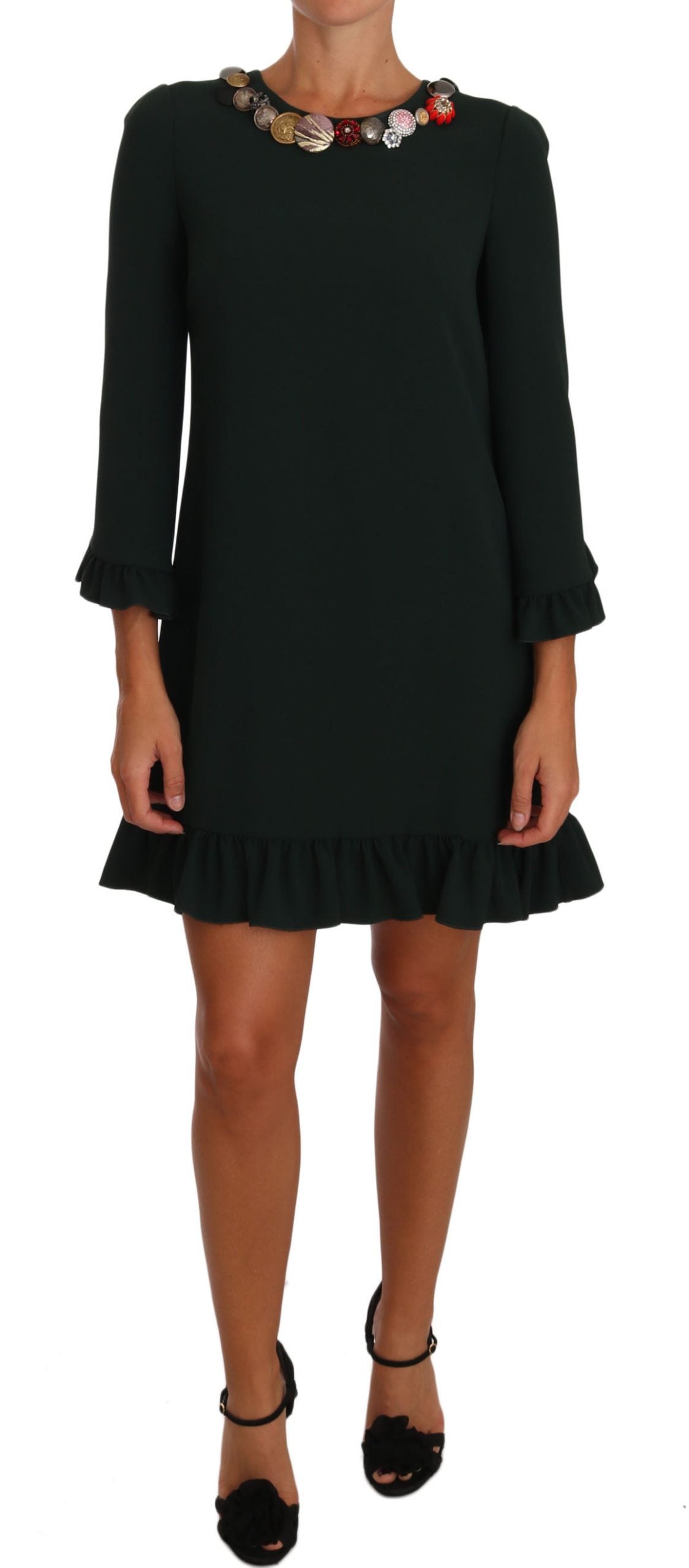 Dolce & Gabbana Enchanted Sicily Grünes Kristallkleid
