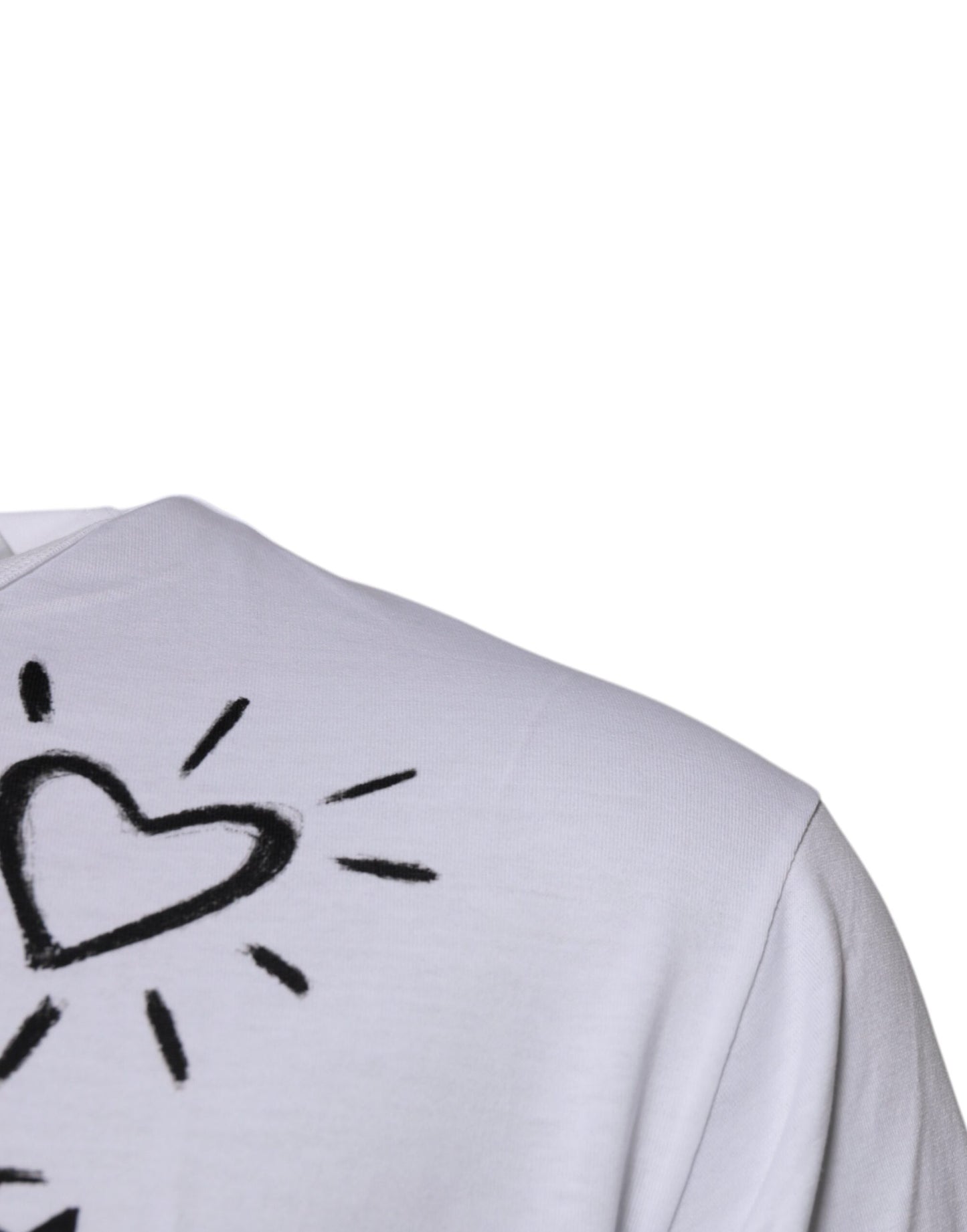 T-shirt girocollo in cotone con stampa floreale bianca Dolce & Gabbana