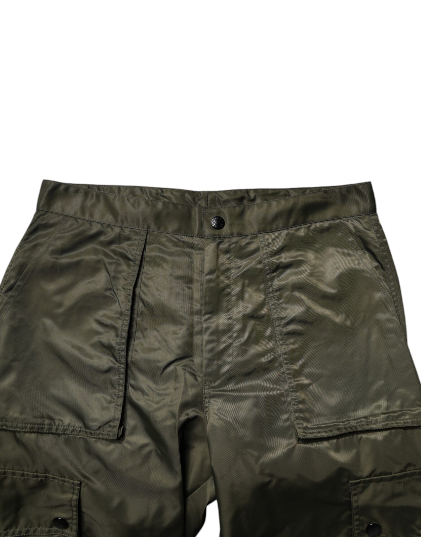 Dolce & Gabbana Dunkelgrüne Cargohose aus Nylon