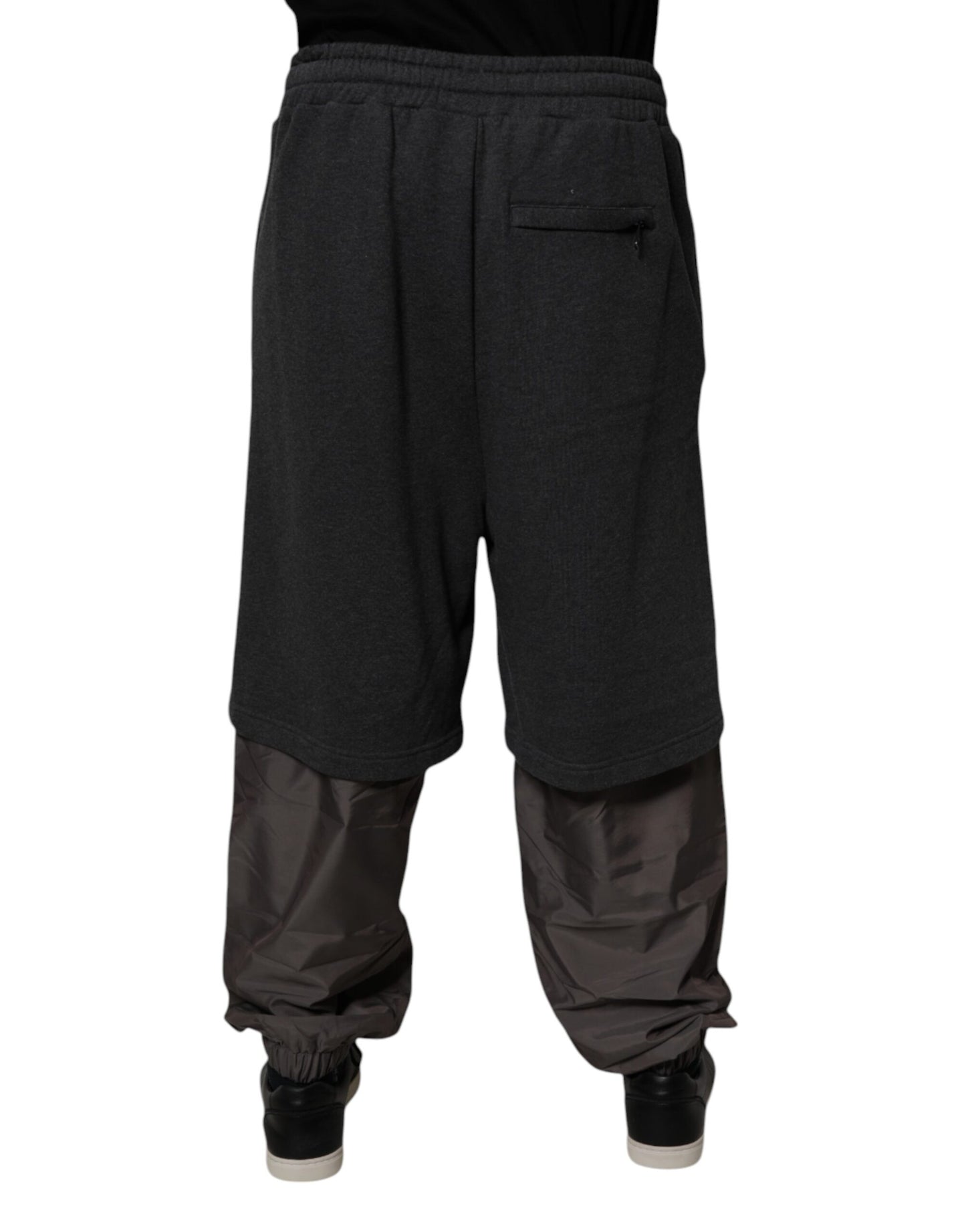 Dolce & Gabbana Dunkelgraue, gerade geschnittene Jogginghose aus Baumwolle