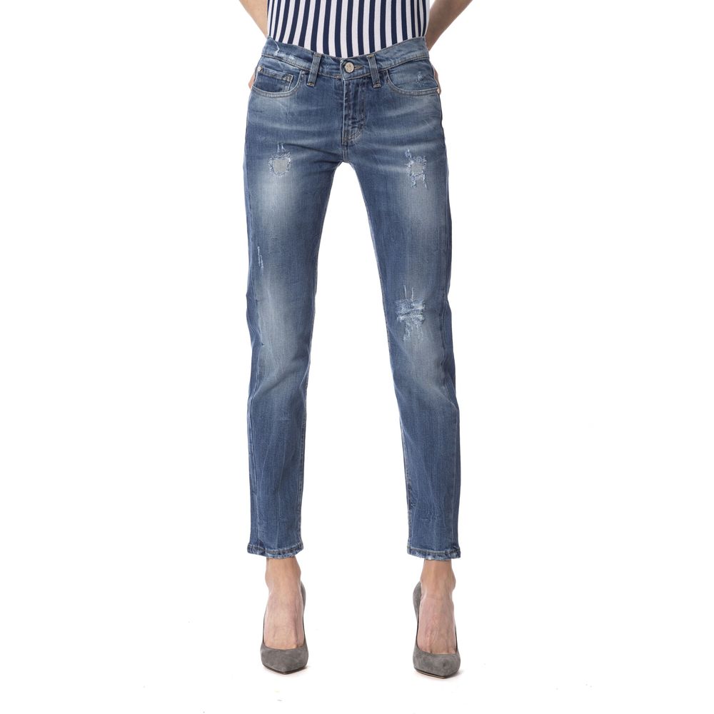 Frankie Morello Blue Other Fibers Women Jeans