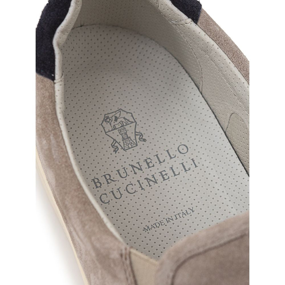 Sneaker Brunello Cucinelli In Pelle Grigia
