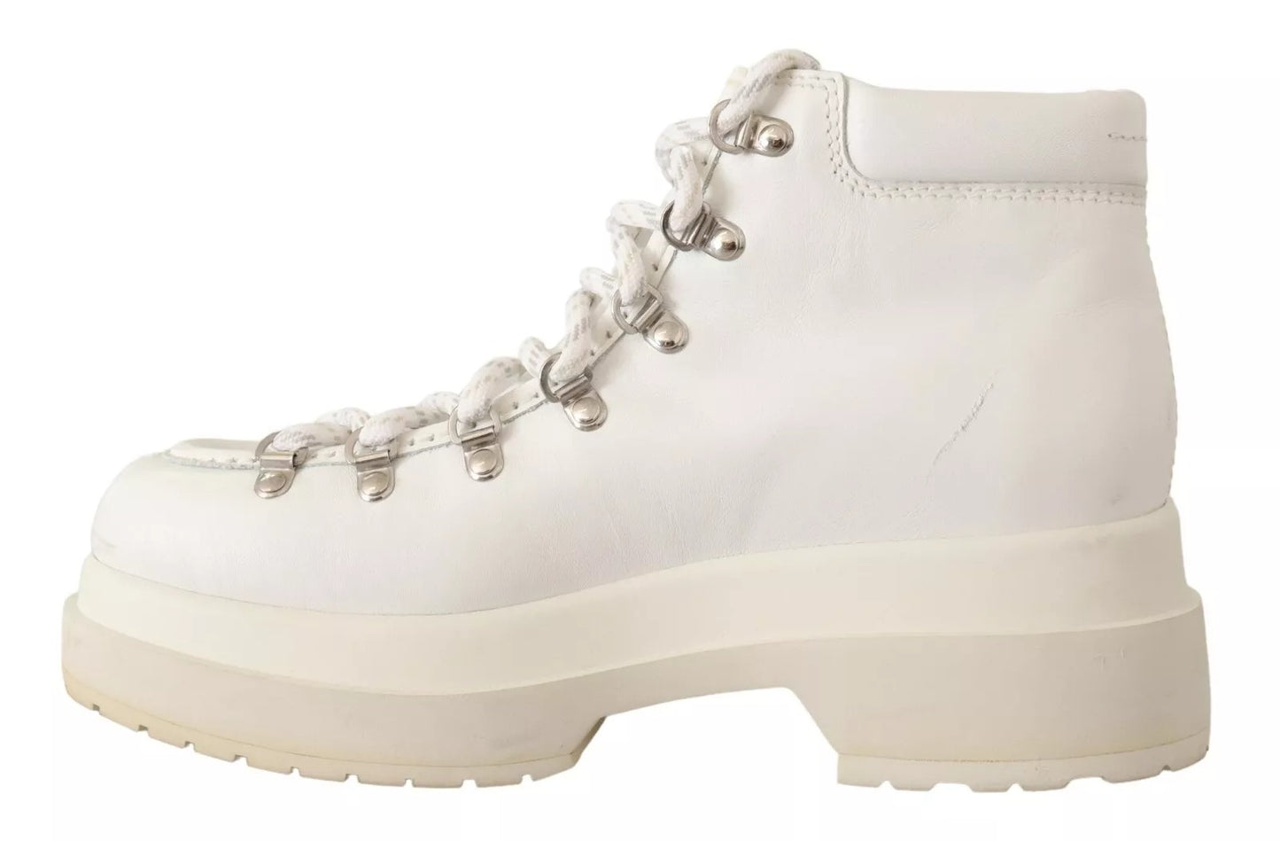MM6 Maison Margiela – Weiße Sneakers aus Leder mit Schnürung