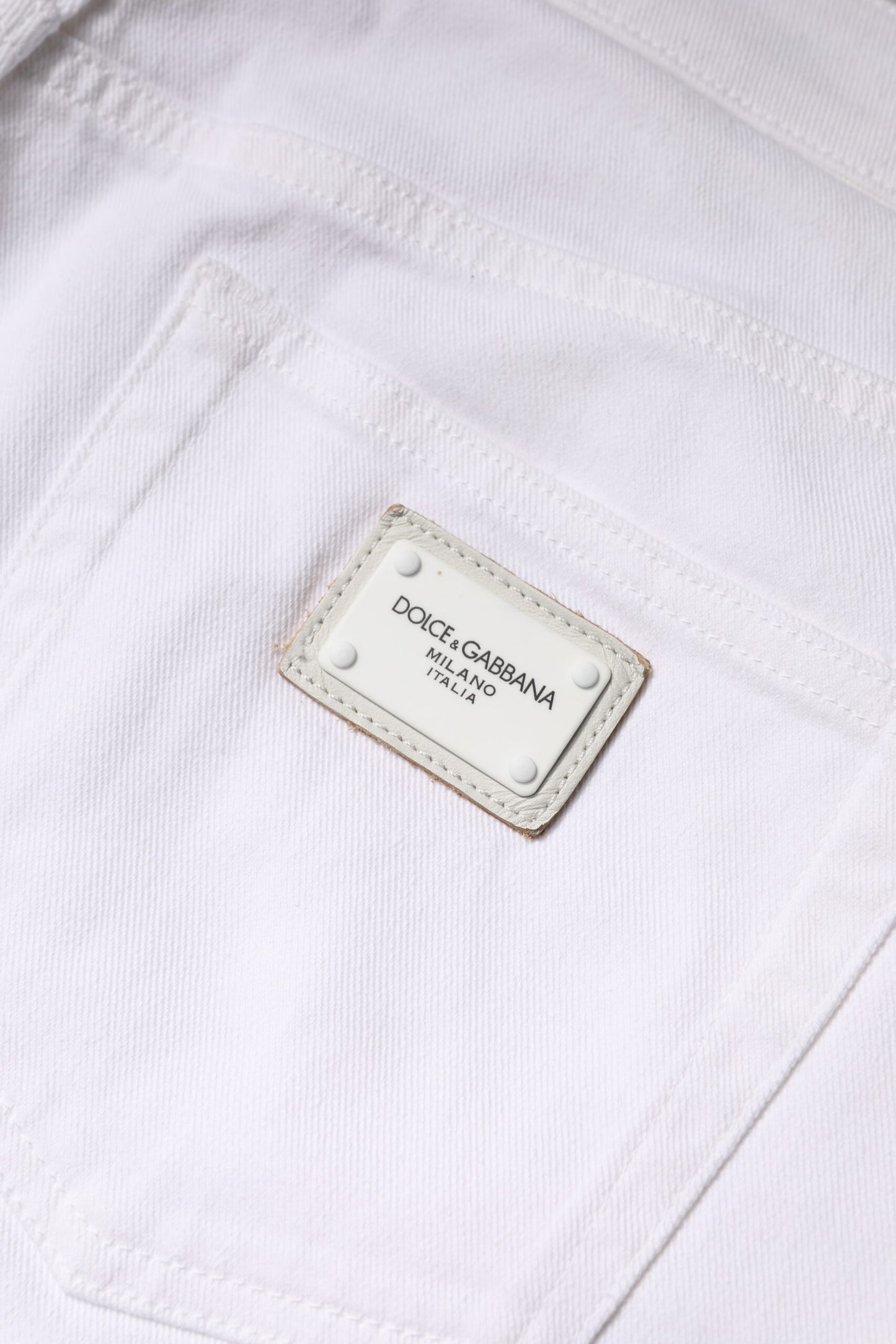 Dolce & Gabbana – Weiße Skinny-Jeans aus Baumwolle mit mittlerer Taille