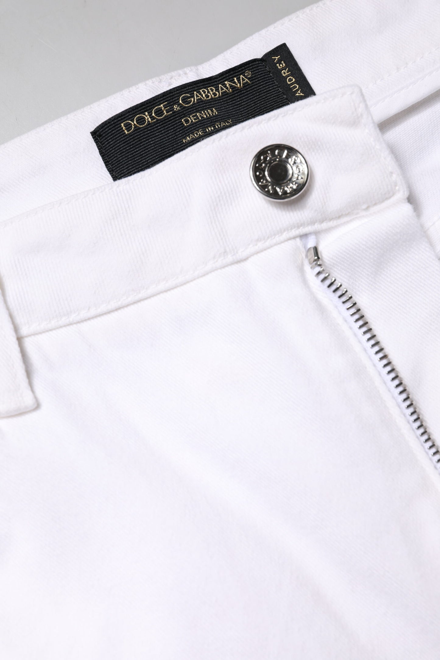 Dolce & Gabbana – Weiße Skinny-Jeans aus Baumwolle mit mittlerer Taille