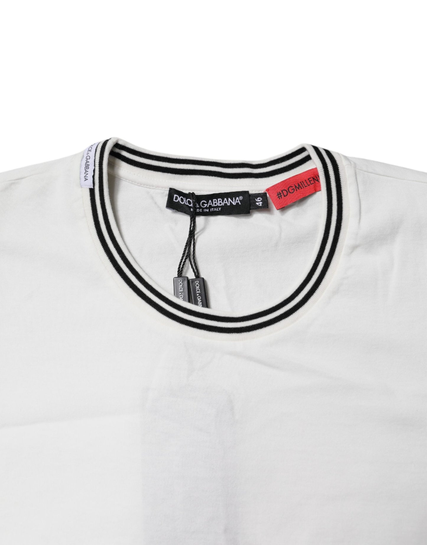 T-shirt girocollo in cotone bianco #DGMilllennials di Dolce & Gabbana