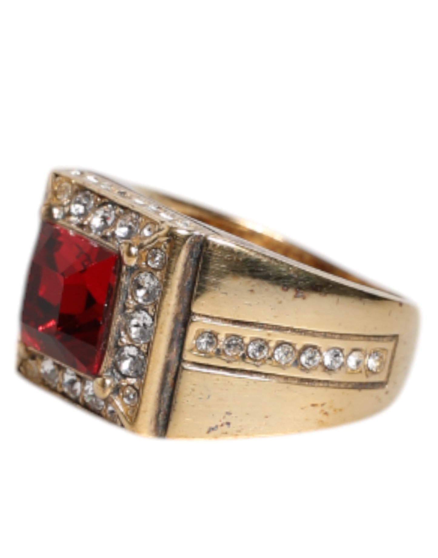 Dolce & Gabbana – Goldfarbener Ring aus Sterlingsilber 925 mit Kristallen