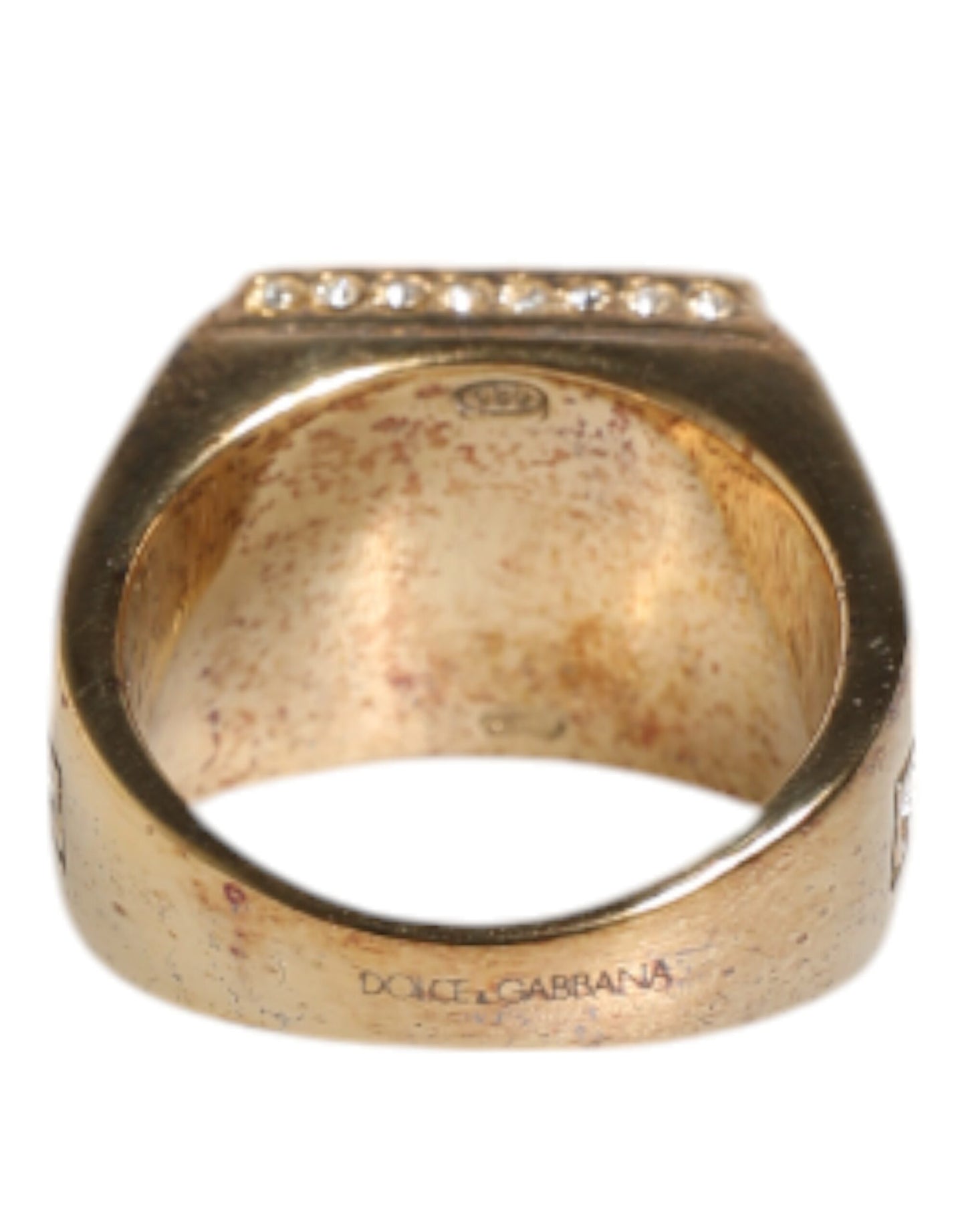 Dolce & Gabbana – Goldfarbener Ring aus Sterlingsilber 925 mit Kristallen