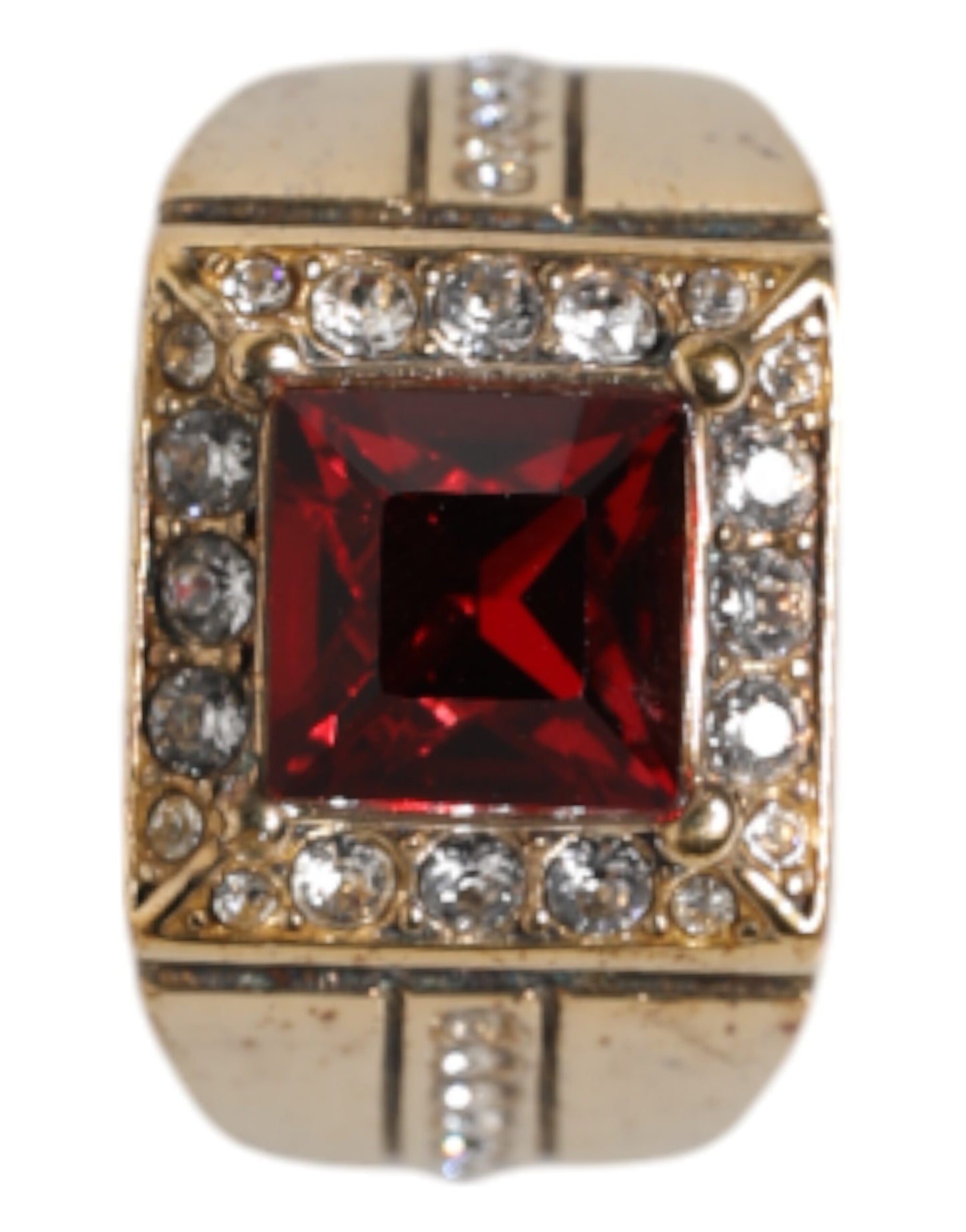 Dolce & Gabbana – Goldfarbener Ring aus Sterlingsilber 925 mit Kristallen
