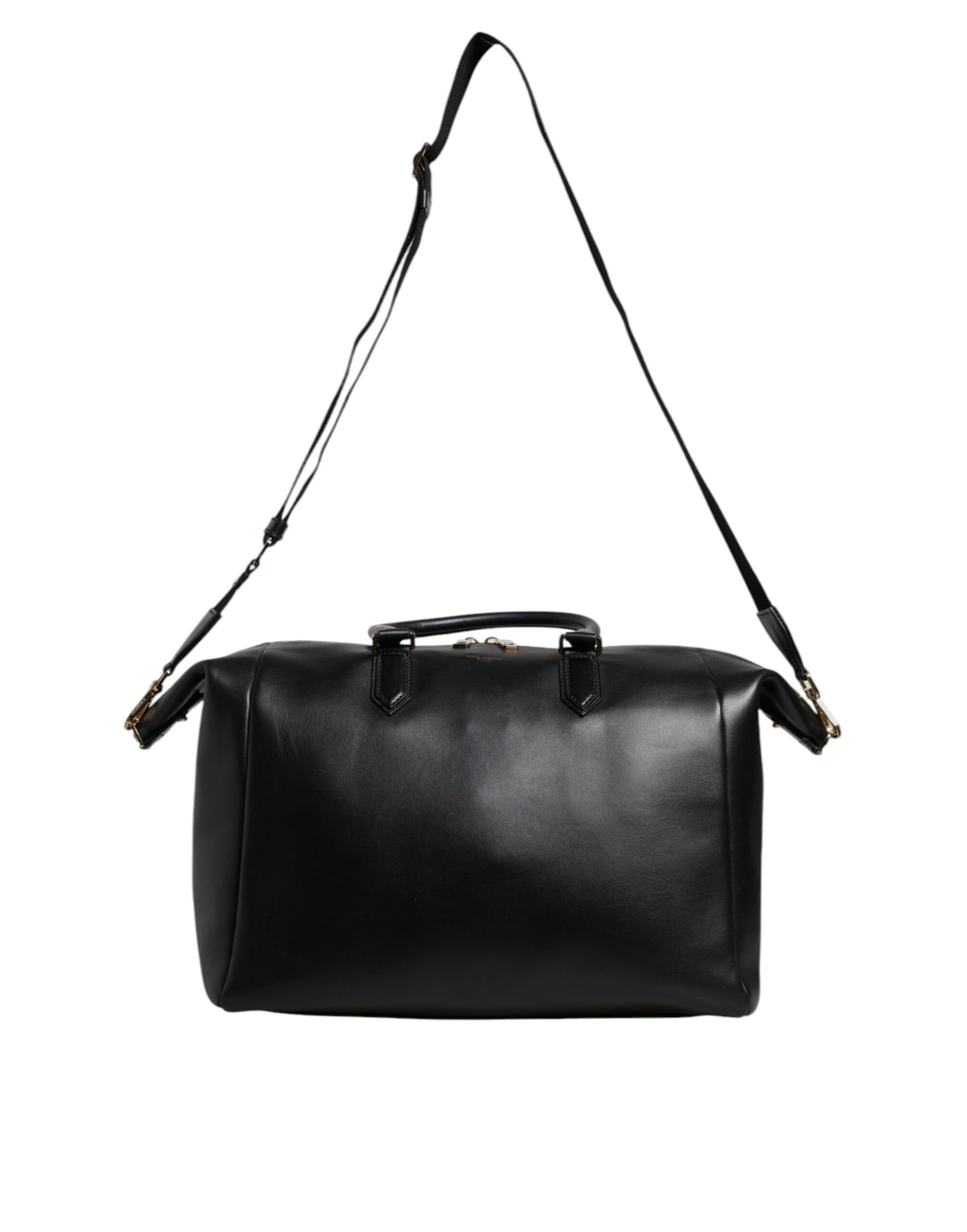 Dolce & Gabbana – Reisetasche aus schwarzem Kalbsleder mit Schulterriemen