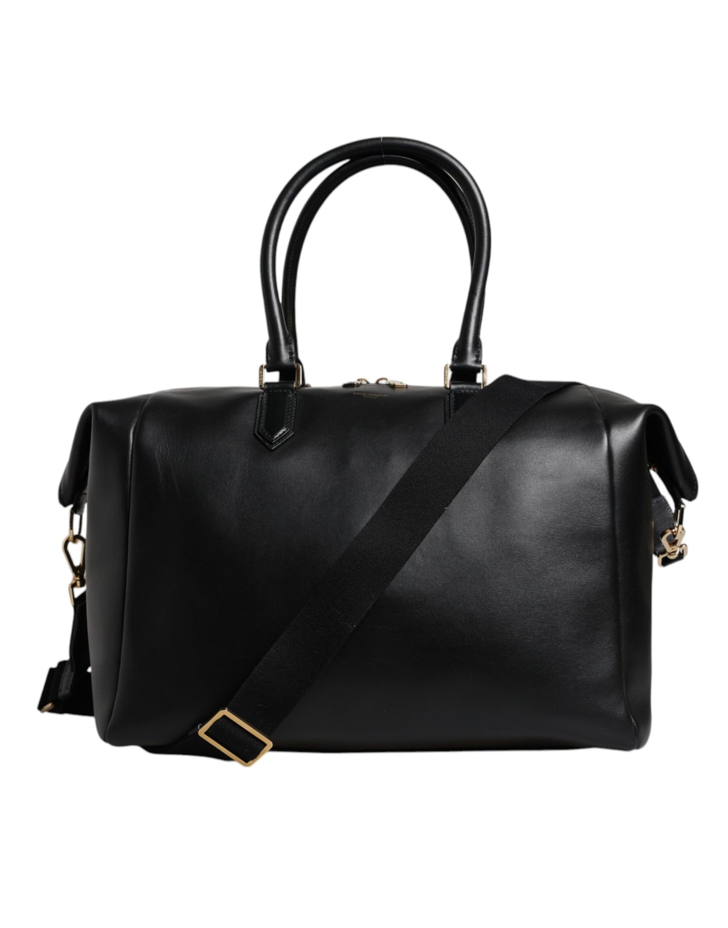 Dolce & Gabbana – Reisetasche aus schwarzem Kalbsleder mit Schulterriemen