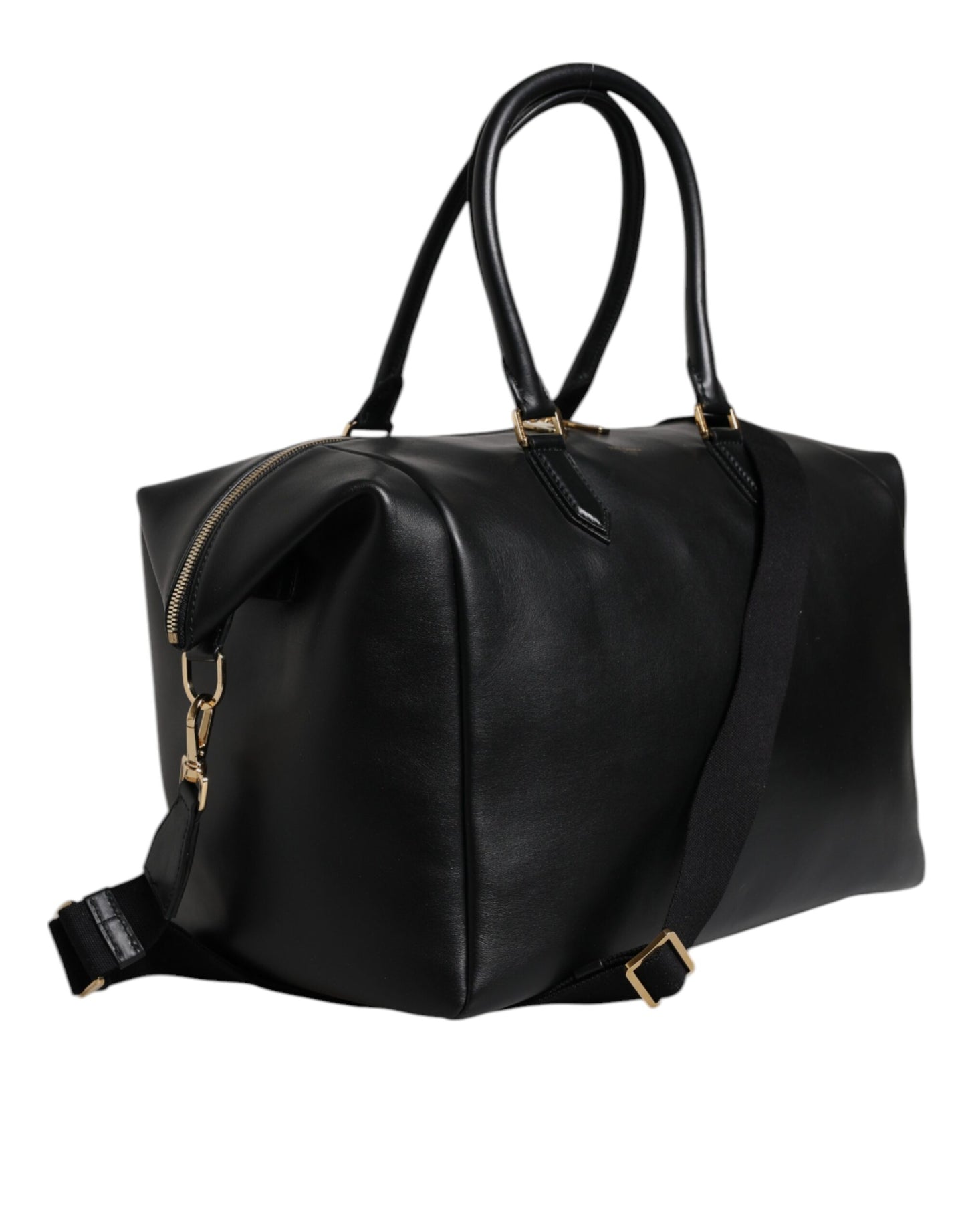 Dolce & Gabbana – Reisetasche aus schwarzem Kalbsleder mit Schulterriemen