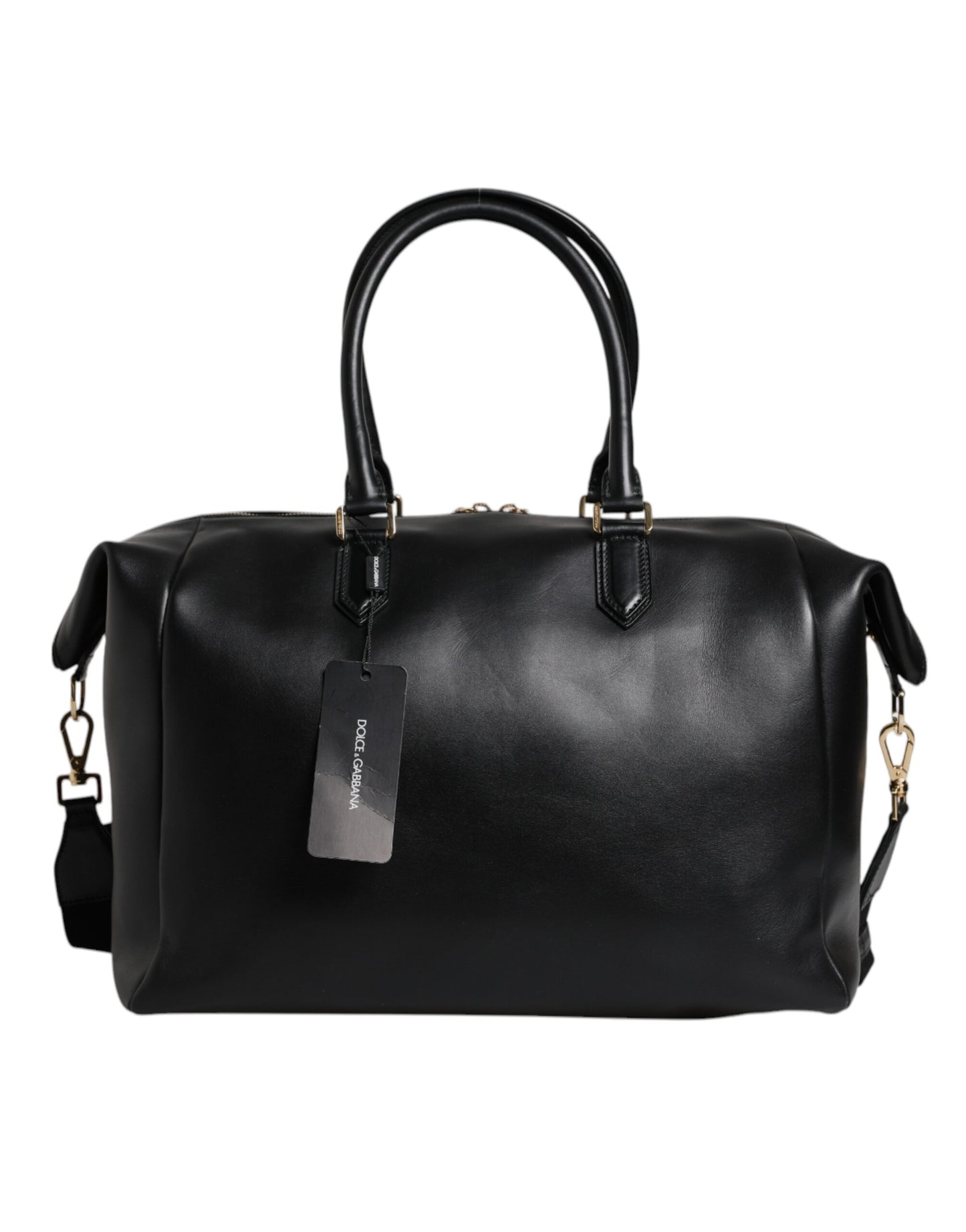 Dolce & Gabbana – Reisetasche aus schwarzem Kalbsleder mit Schulterriemen